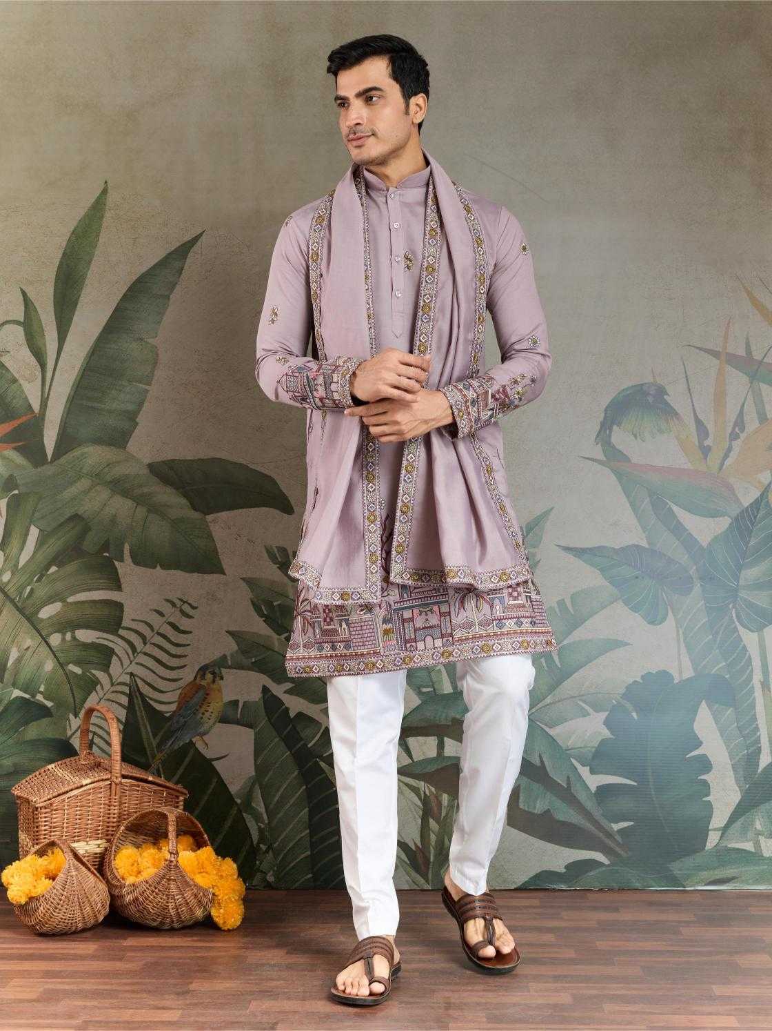Ynf Viscose RIN202 61181 Mens Wear Wholesale Mens Kurtas Silk Kurta Men Wedding kurta Manufacturer