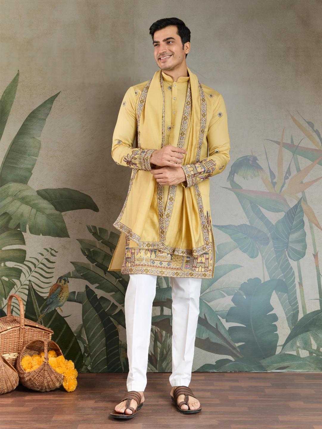 Ynf Viscose RIN202 61181 Mens Wear Wholesale Mens Kurtas Silk Kurta Men Wedding kurta Manufacturer