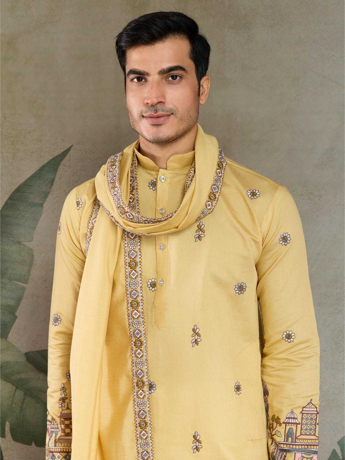 Ynf Viscose RIN202 61181 Mens Wear Wholesale Mens Kurtas Silk Kurta Men Wedding kurta Manufacturer