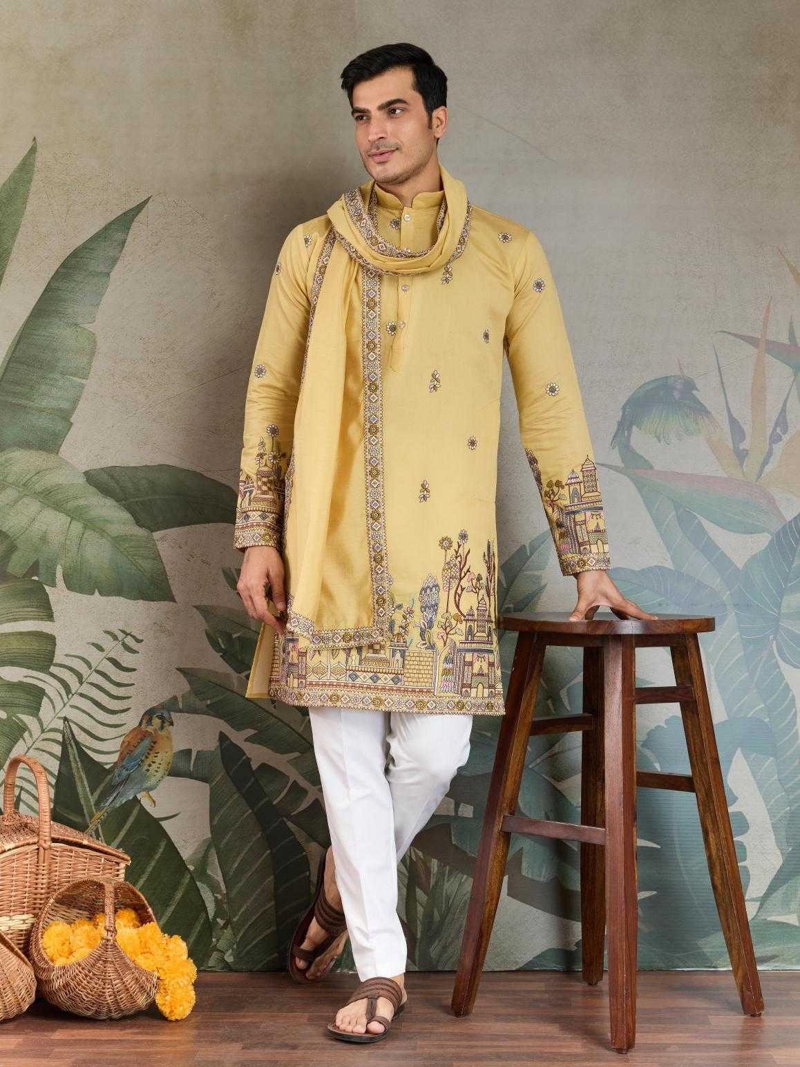 Ynf Viscose RIN202 61181 Mens Wear Wholesale Mens Kurtas Silk Kurta Men Wedding kurta Manufacturer