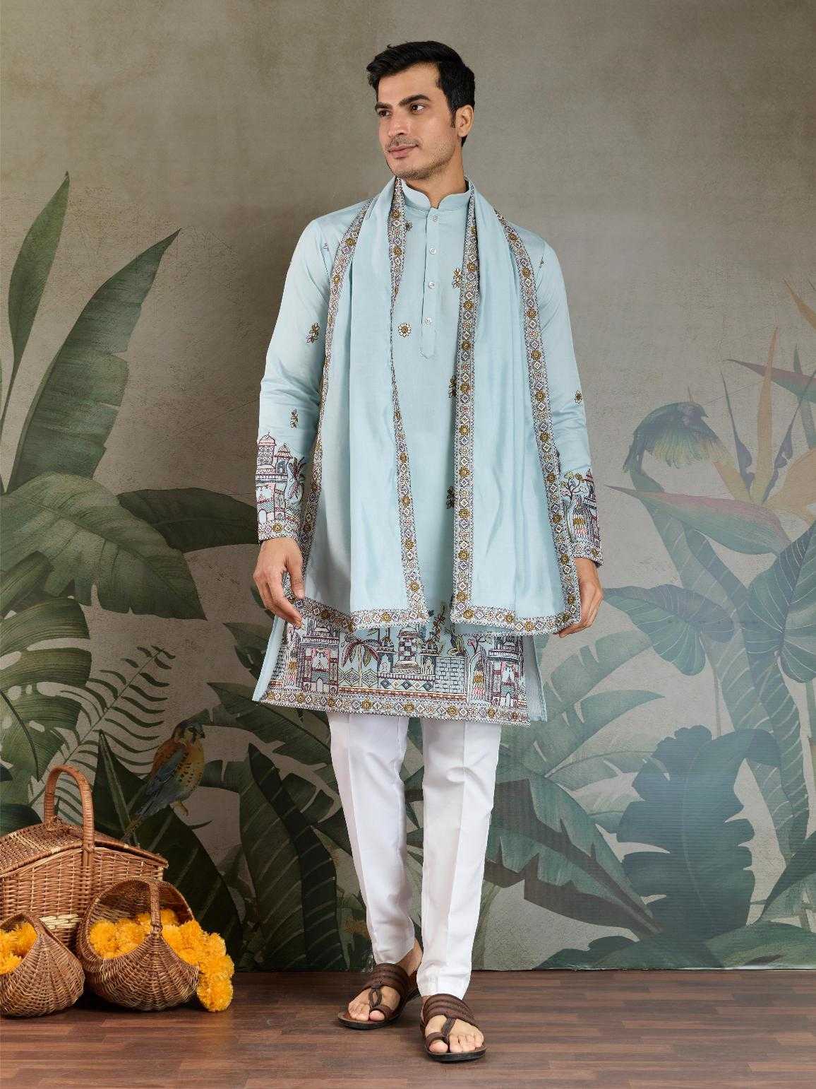 Ynf Viscose RIN202 61181 Mens Wear Wholesale Mens Kurtas Silk Kurta Men Wedding kurta Manufacturer