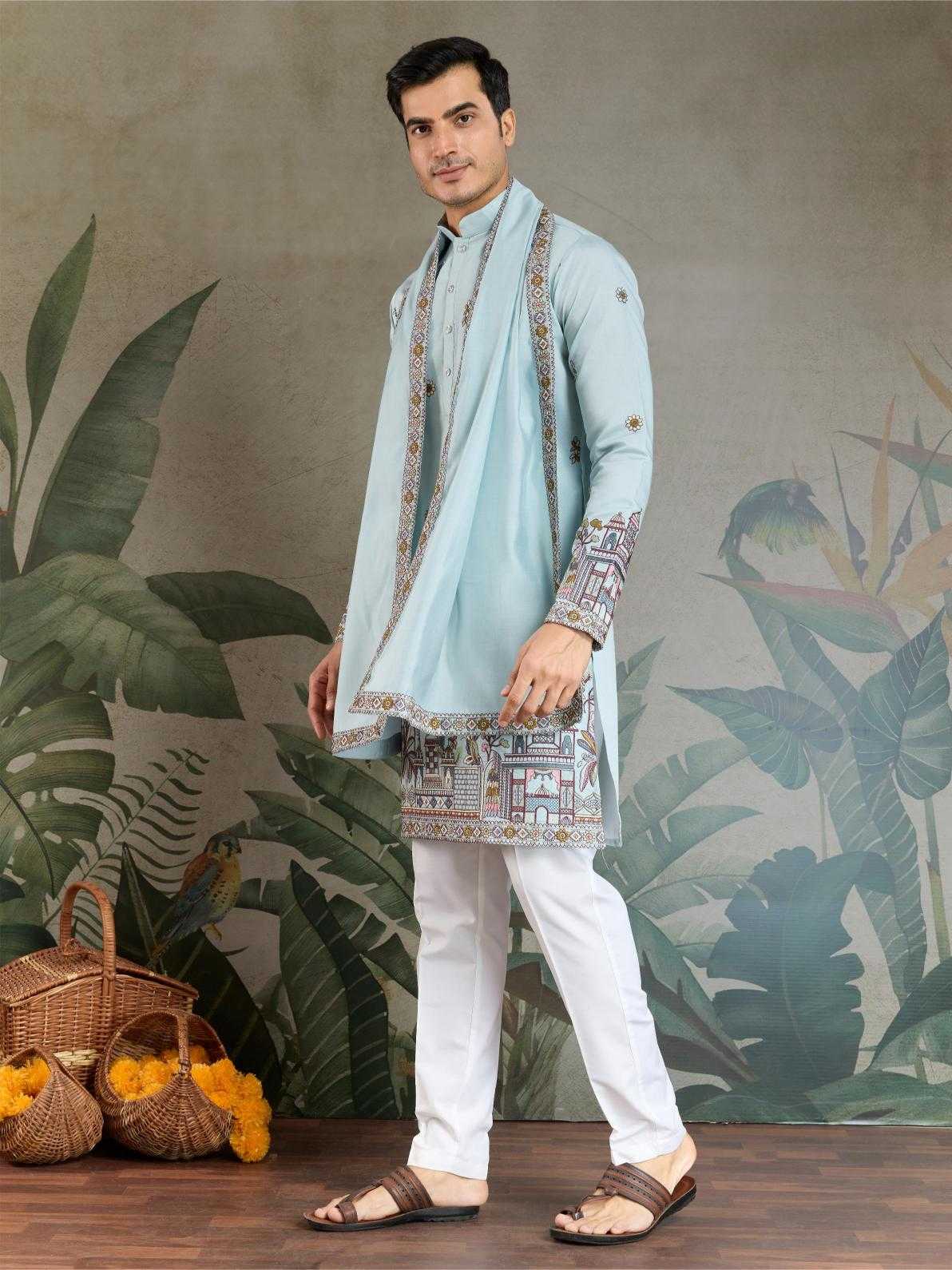 Ynf Viscose RIN202 61181 Mens Wear Wholesale Mens Kurtas Silk Kurta Men Wedding kurta Manufacturer