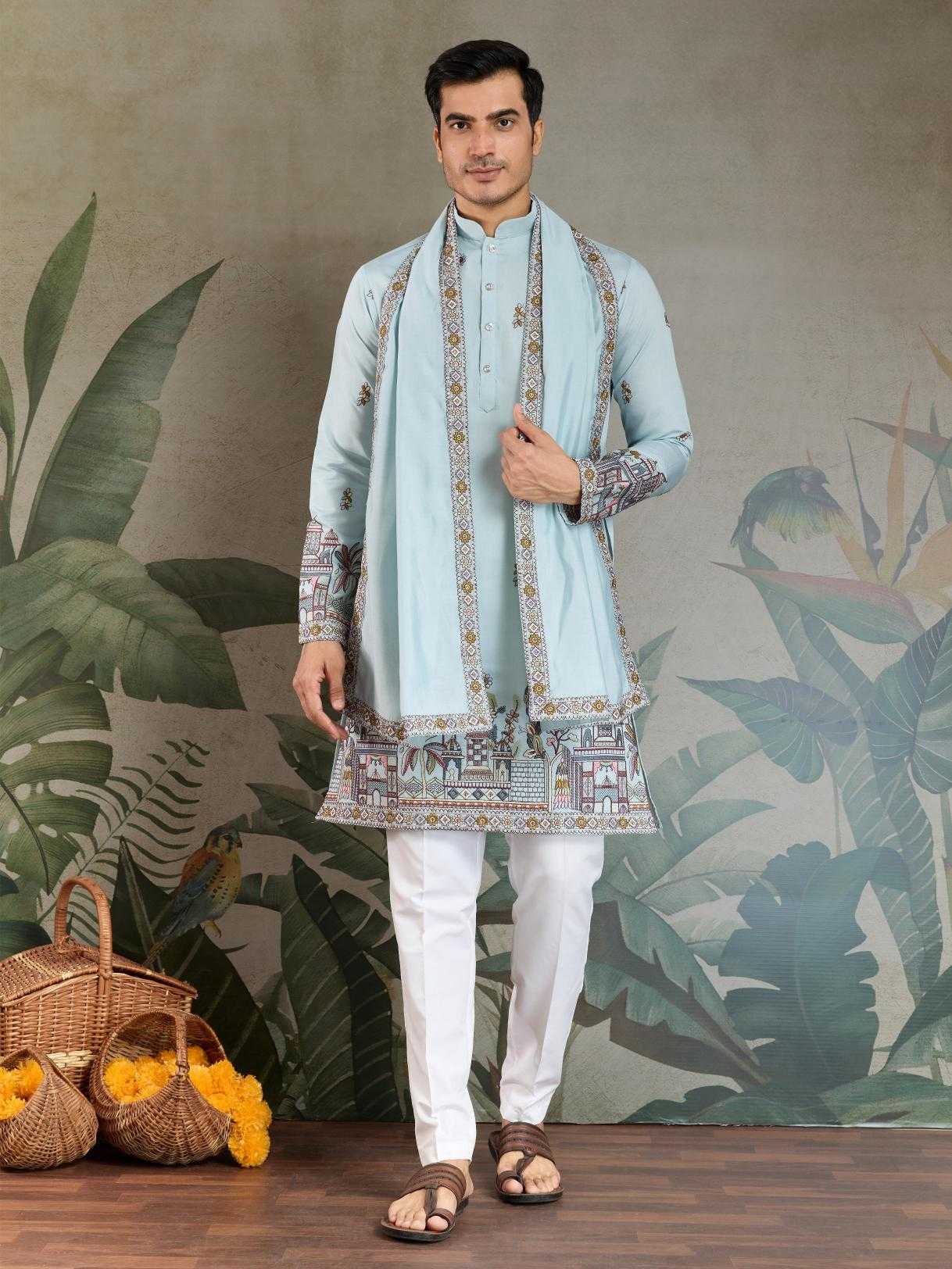 Ynf Viscose RIN202 61181 Mens Wear Wholesale Mens Kurtas Silk Kurta Men Wedding kurta Manufacturer