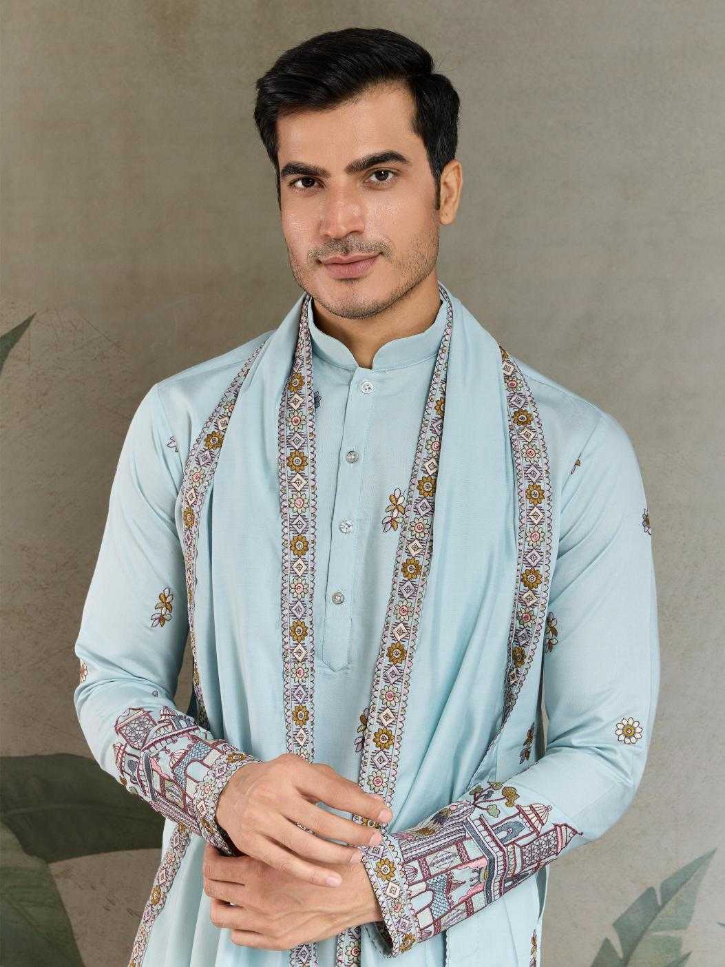 Ynf Viscose RIN202 61181 Mens Wear Wholesale Mens Kurtas Silk Kurta Men Wedding kurta Manufacturer