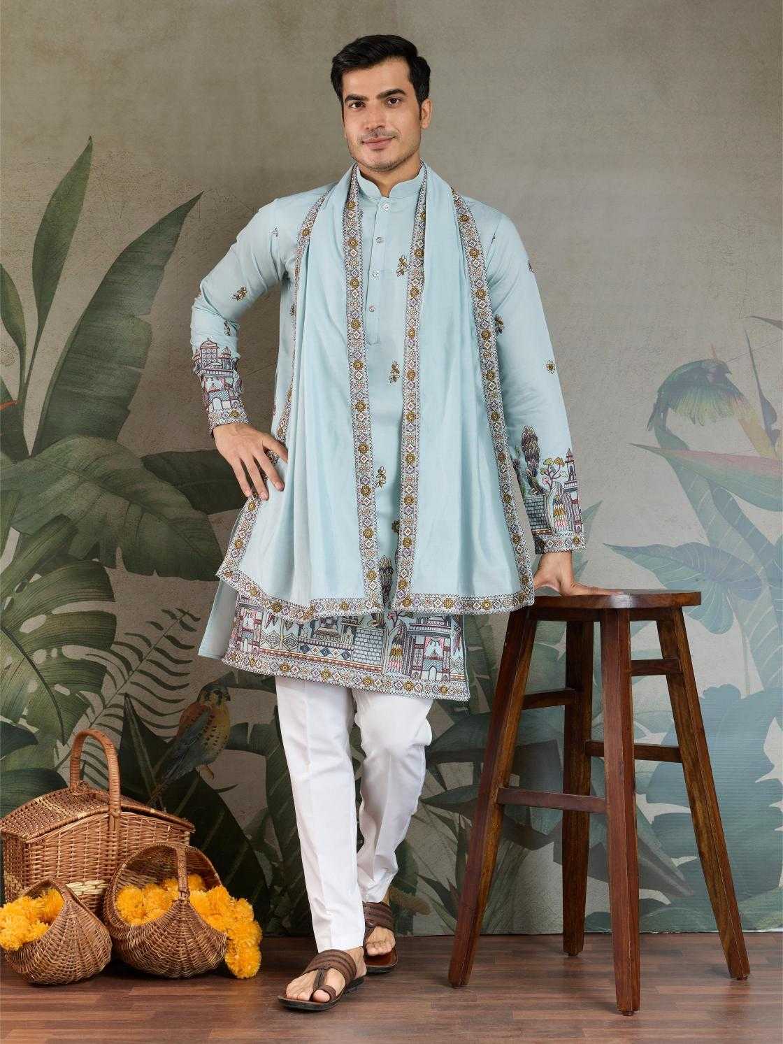 Ynf Viscose RIN202 61181 Mens Wear Wholesale Mens Kurtas Silk Kurta Men Wedding kurta Manufacturer