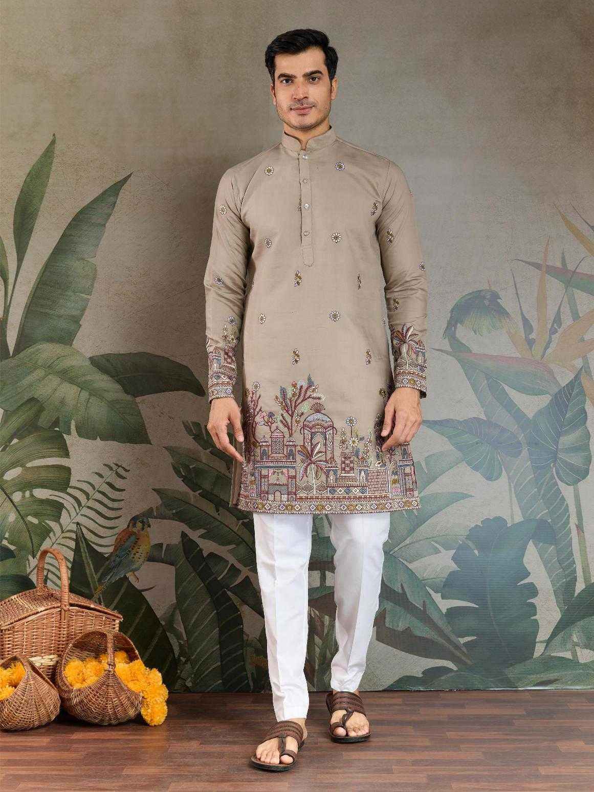 Ynf Viscose RIN202 61181 Mens Wear Wholesale Mens Kurtas Silk Kurta Men Wedding kurta Manufacturer