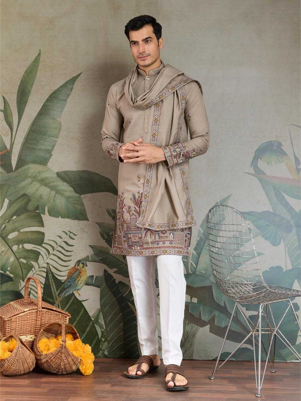 Ynf Viscose RIN202 61181 Mens Wear Wholesale Mens Kurtas Silk Kurta Men Wedding kurta Manufacturer