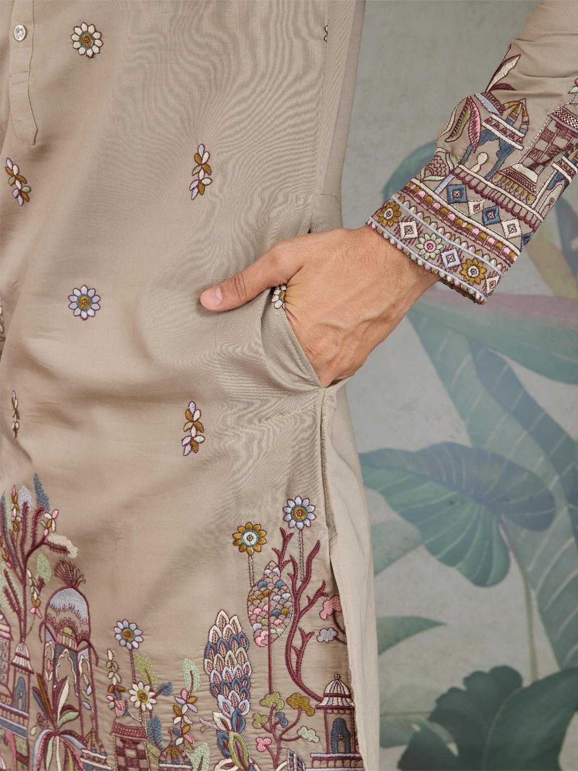 Ynf Viscose RIN202 61181 Mens Wear Wholesale Mens Kurtas Silk Kurta Men Wedding kurta Manufacturer