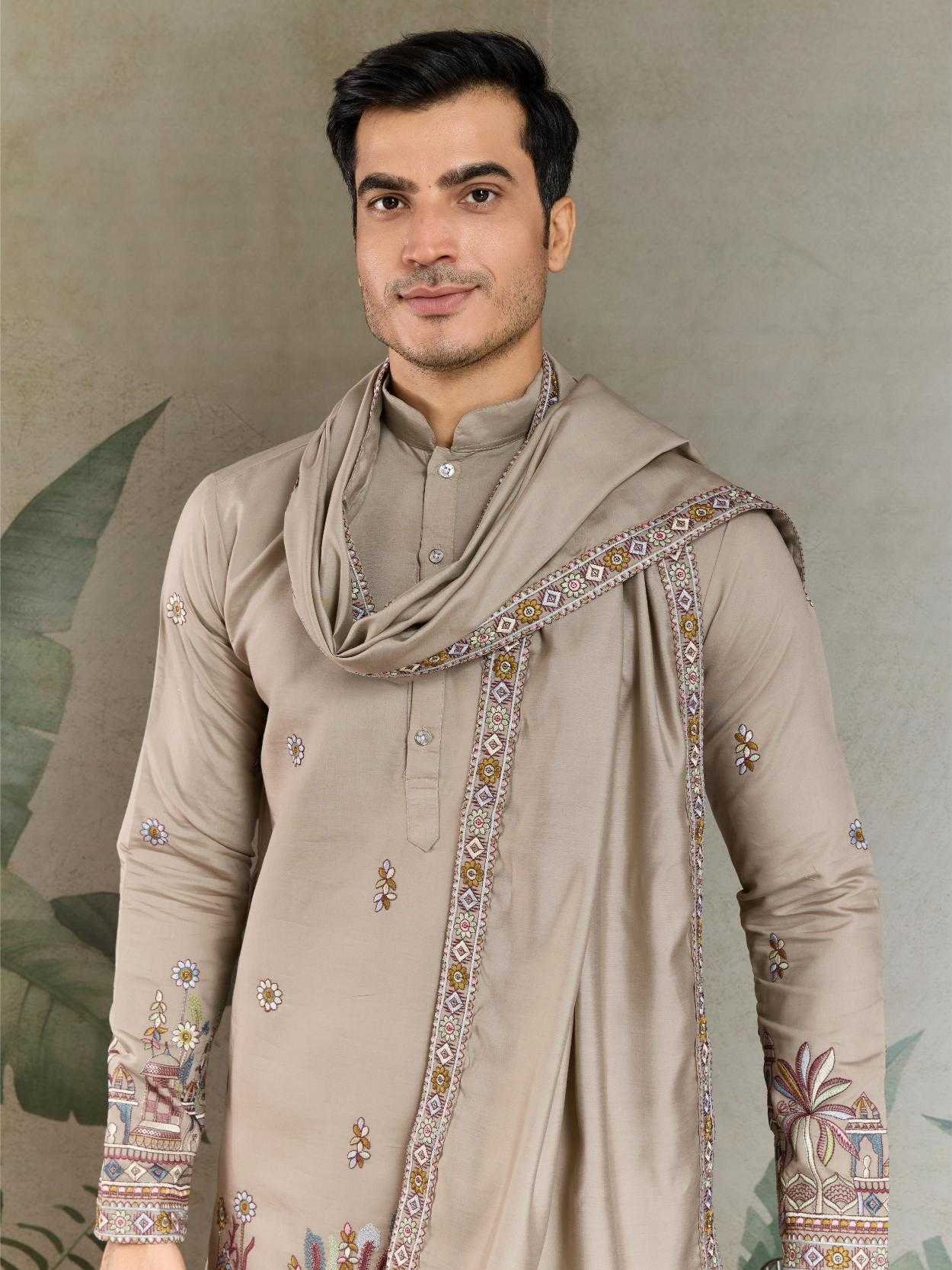 Ynf Viscose RIN202 61181 Mens Wear Wholesale Mens Kurtas Silk Kurta Men Wedding kurta Manufacturer