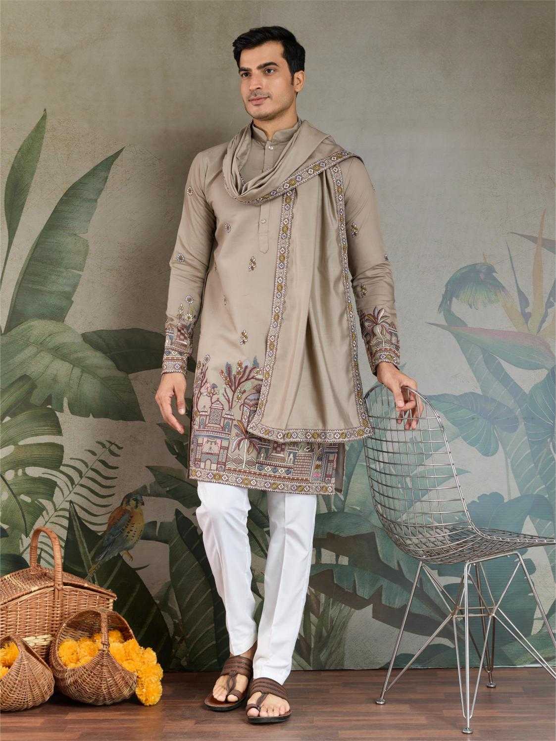Ynf Viscose RIN202 61181 Mens Wear Wholesale Mens Kurtas Silk Kurta Men Wedding kurta Manufacturer