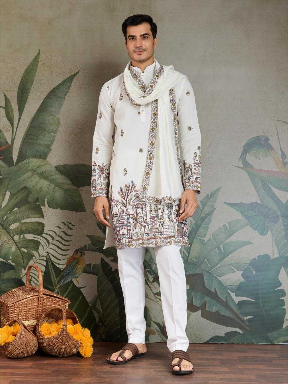 Ynf Viscose RIN202 61181 Mens Wear Wholesale Mens Kurtas Silk Kurta Men Wedding kurta Manufacturer