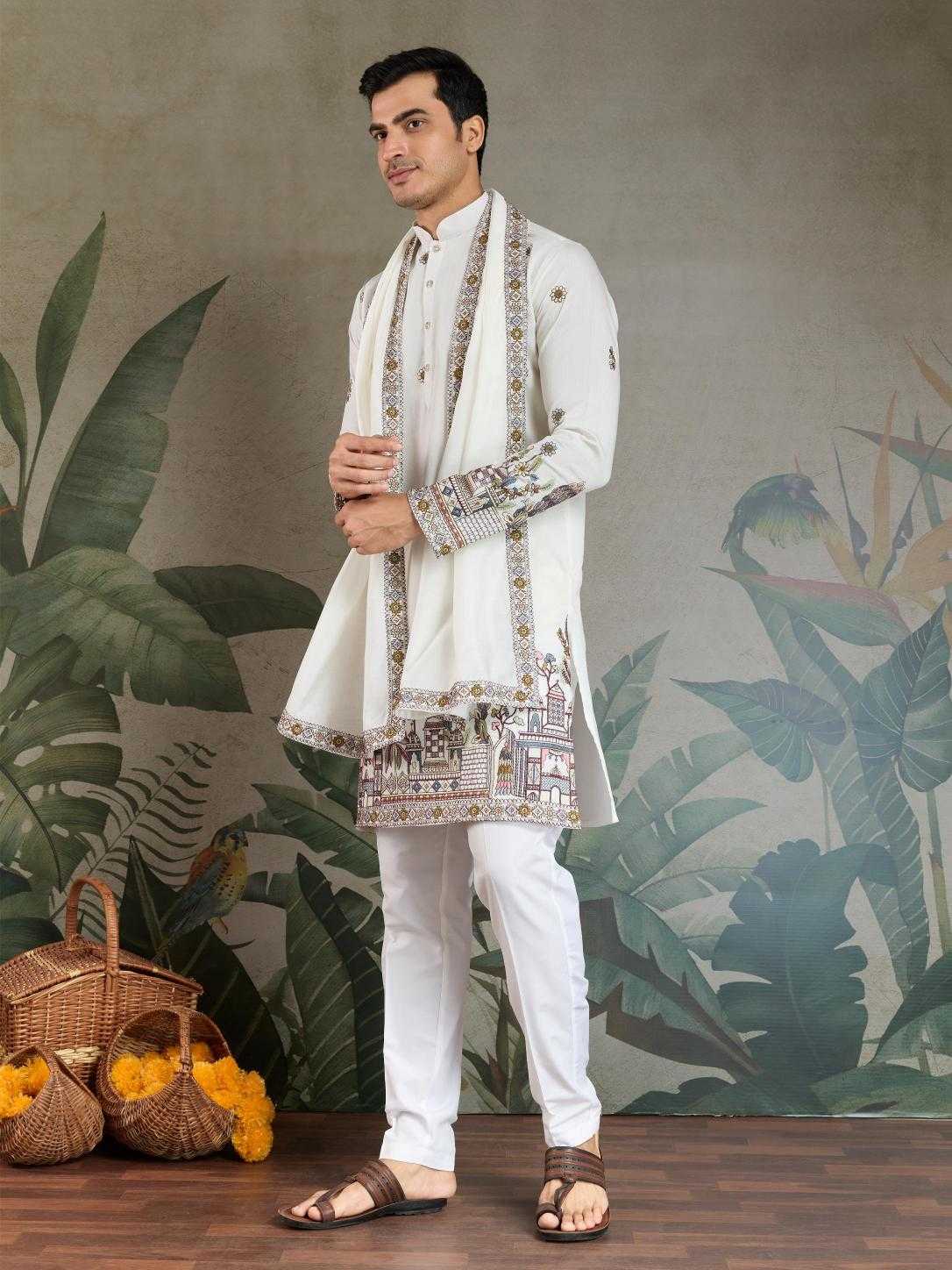 Ynf Viscose RIN202 61181 Mens Wear Wholesale Mens Kurtas Silk Kurta Men Wedding kurta Manufacturer