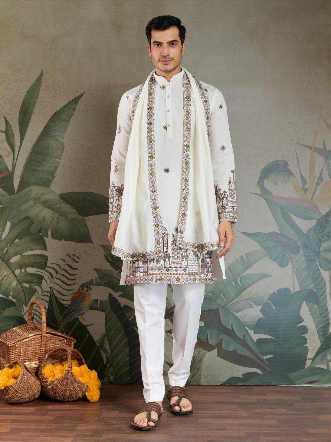 Ynf Viscose RIN202 61181 Mens Wear Wholesale Mens Kurtas Silk Kurta Men Wedding kurta Manufacturer
