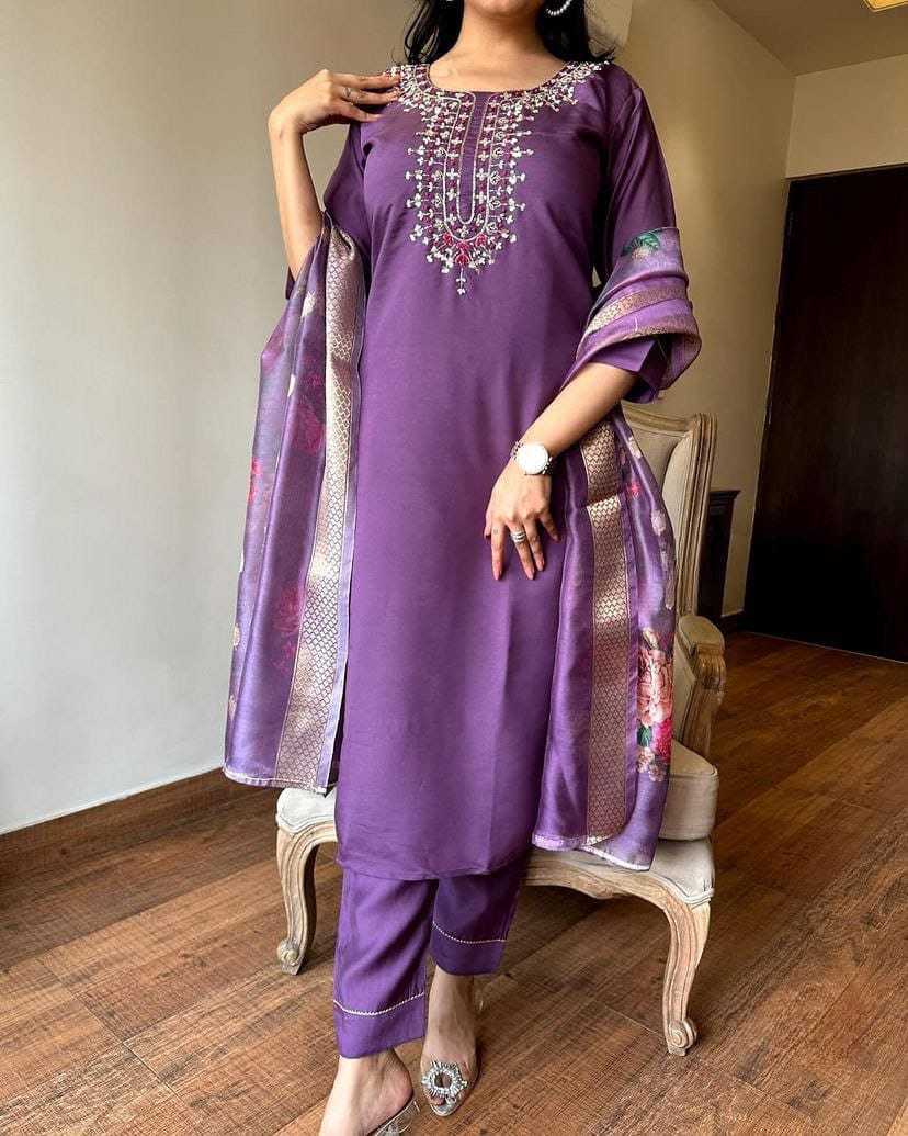 Ynf Viscose RIN222 SI-192 Suits & Dresses Wedding Collections Festive Collections Wholesale Embroidery Suits Chanderi Suit Designer Suits Manufacturer