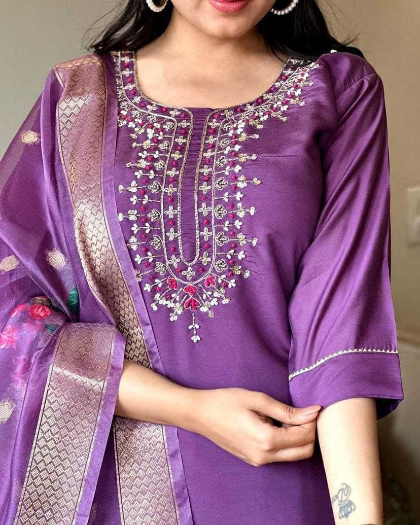 Ynf Viscose RIN222 SI-192 Suits & Dresses Wedding Collections Festive Collections Wholesale Embroidery Suits Chanderi Suit Designer Suits Manufacturer