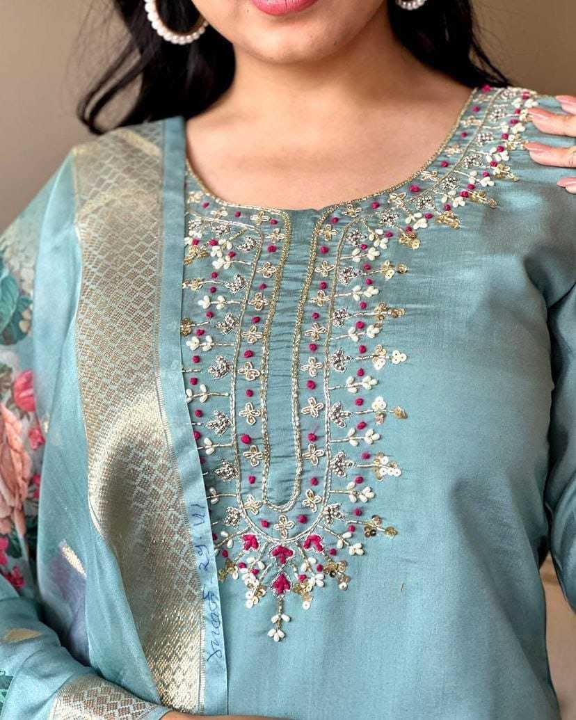 Ynf Viscose RIN222 SI-192 Suits & Dresses Wedding Collections Festive Collections Wholesale Embroidery Suits Chanderi Suit Designer Suits Manufacturer