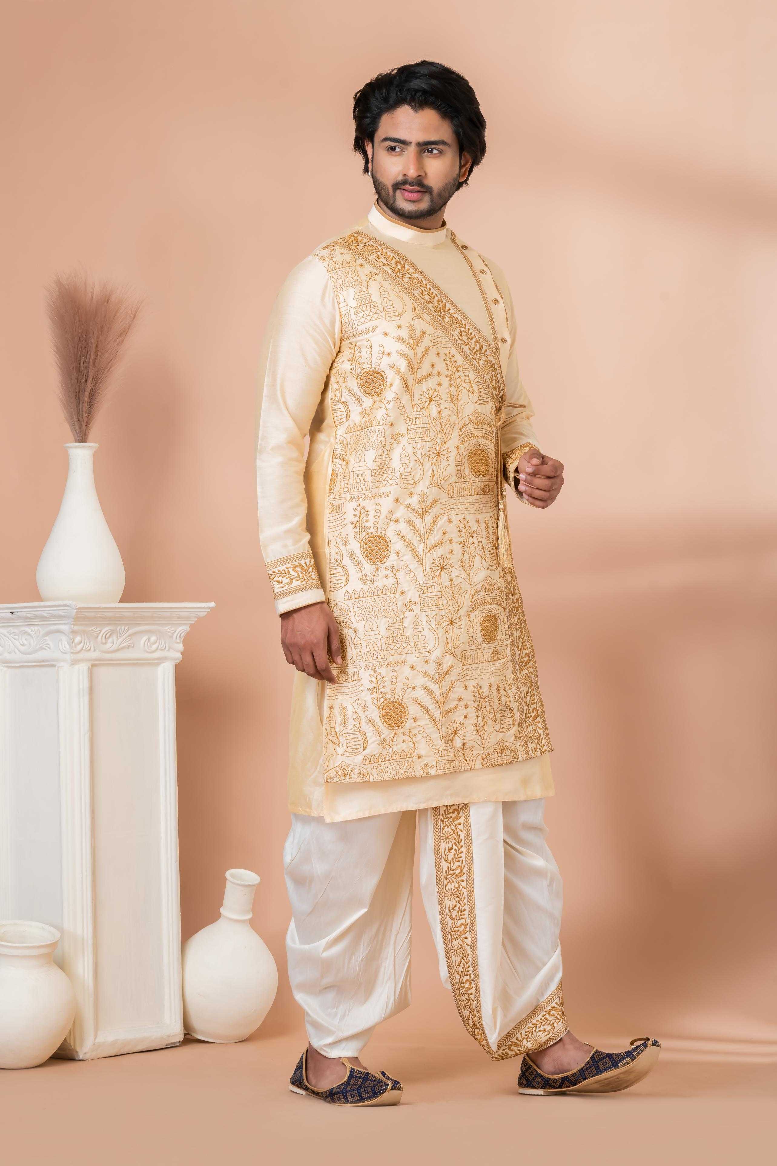 Ynf Viscose RIN223 3319 Mens Wear Festive Collections Wholesale Mens Kurtas Mens Kurta Pyjama Onam Collections Manufacturer