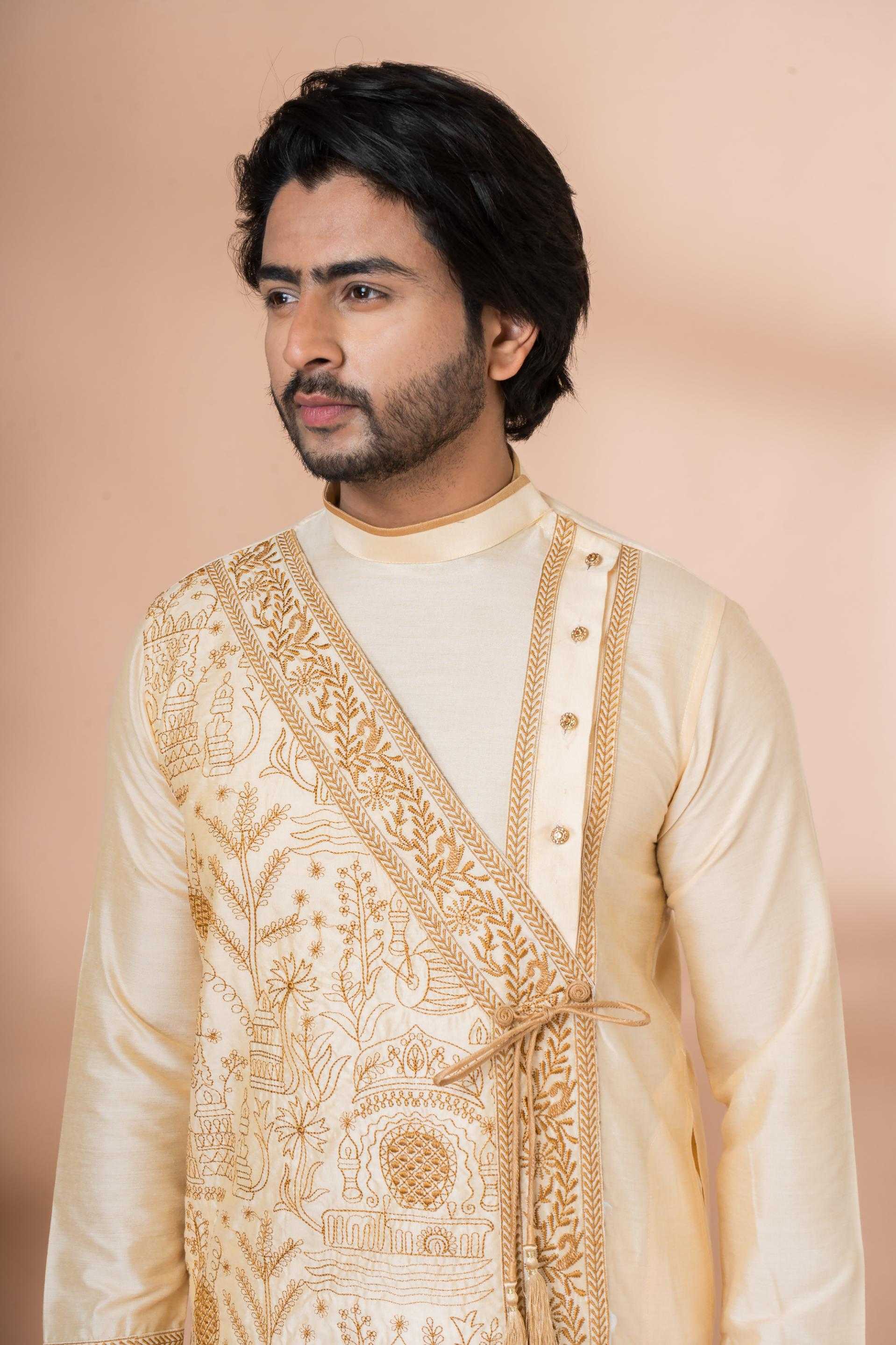 Ynf Viscose RIN223 3319 Mens Wear Festive Collections Wholesale Mens Kurtas Mens Kurta Pyjama Onam Collections Manufacturer
