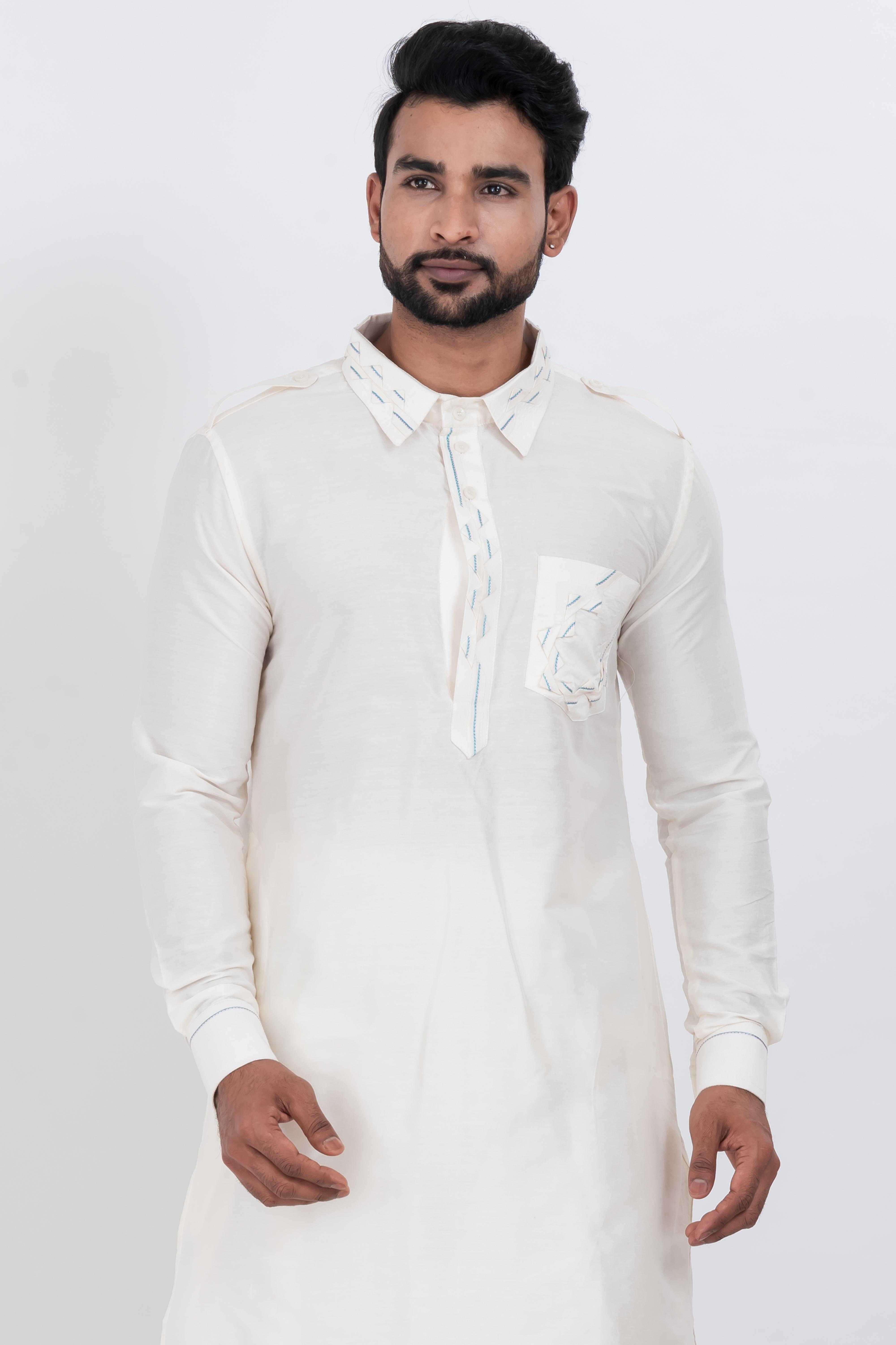 Ynf Viscose RIN223 3661C Mens Wear Festive Collections Wholesale Mens Kurtas Mens Kurta Pyjama Onam Collections Manufacturer
