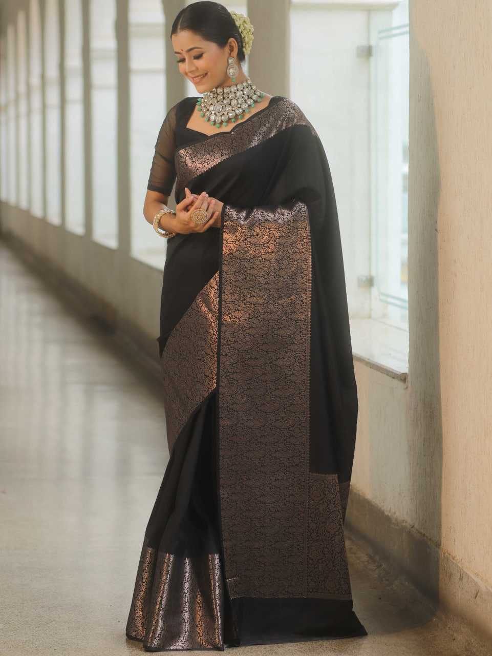 Ynf Art Silk KESH522 119 Sarees Wedding Collections Festive Collections Wholesale Black Sarees Silk Sarees Zari Sarees Manufacturer