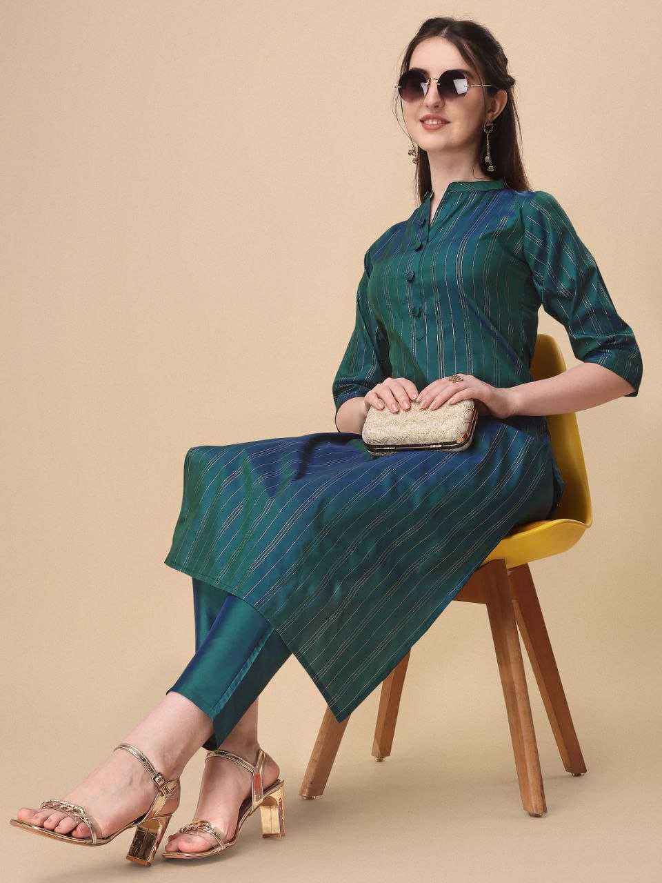 Ynf Art Silk RIN220 PLAN Kurti Wholesale Silk Kurtis Kurti With Pants Manufacturer