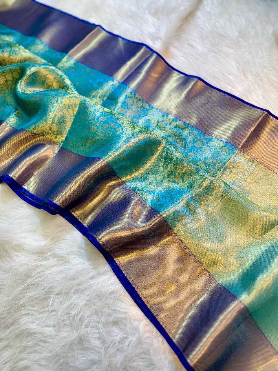 Ynf Banana Silk KESH525 BLUE FLOWERS Silk Sarees Wholesale Banarasi Silk Sarees Manufacturer