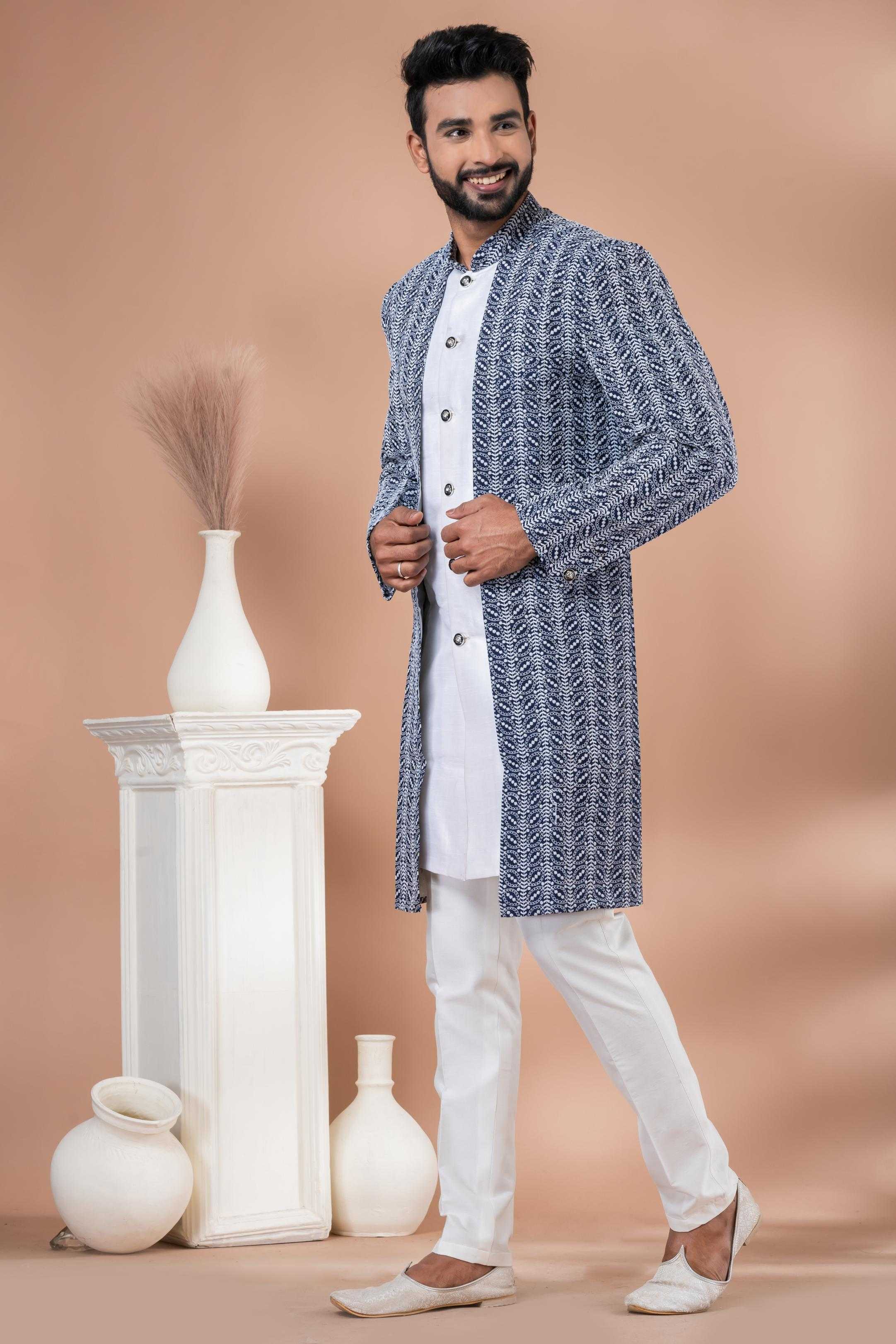 Ynf Banarasi Cotton RIN223 1703 Mens Wear Wholesale Kurta Set with Jacket Designer Ethnic Set Indo Western Manufacturer