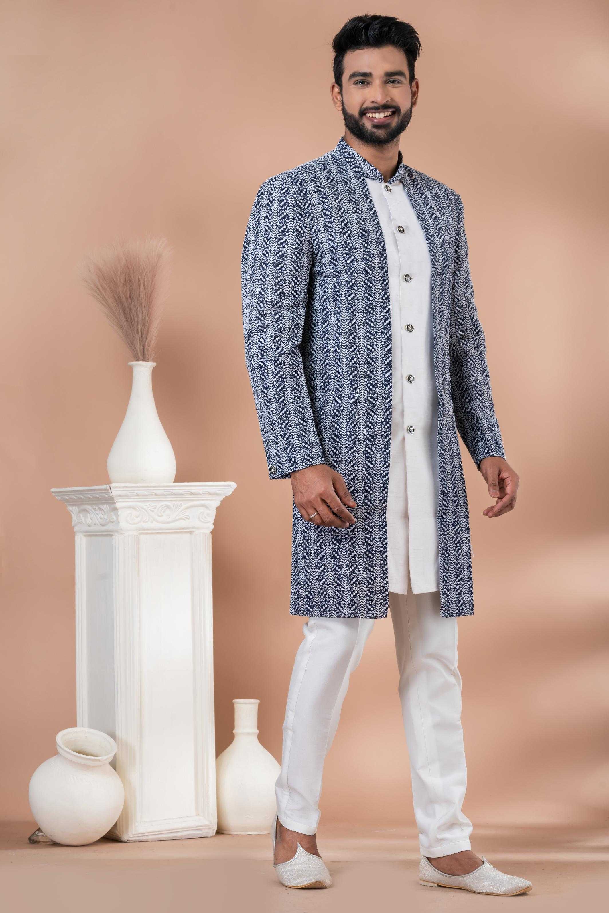 Ynf Banarasi Cotton RIN223 1703 Mens Wear Wholesale Kurta Set with Jacket Designer Ethnic Set Indo Western Manufacturer