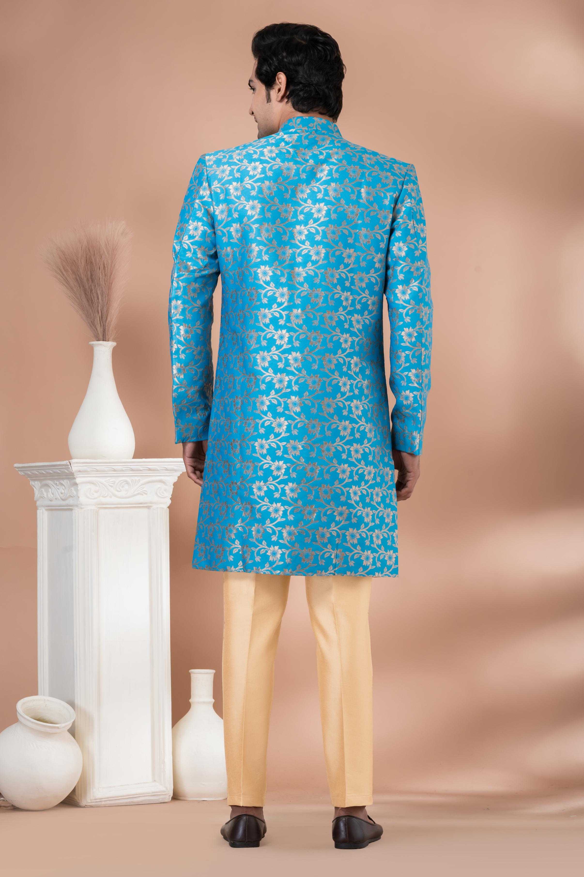 Ynf Banarasi Jacquard RIN223 1704 Mens Wear Wholesale Kurta Set with Jacket Designer Ethnic Set Indo Western Manufacturer