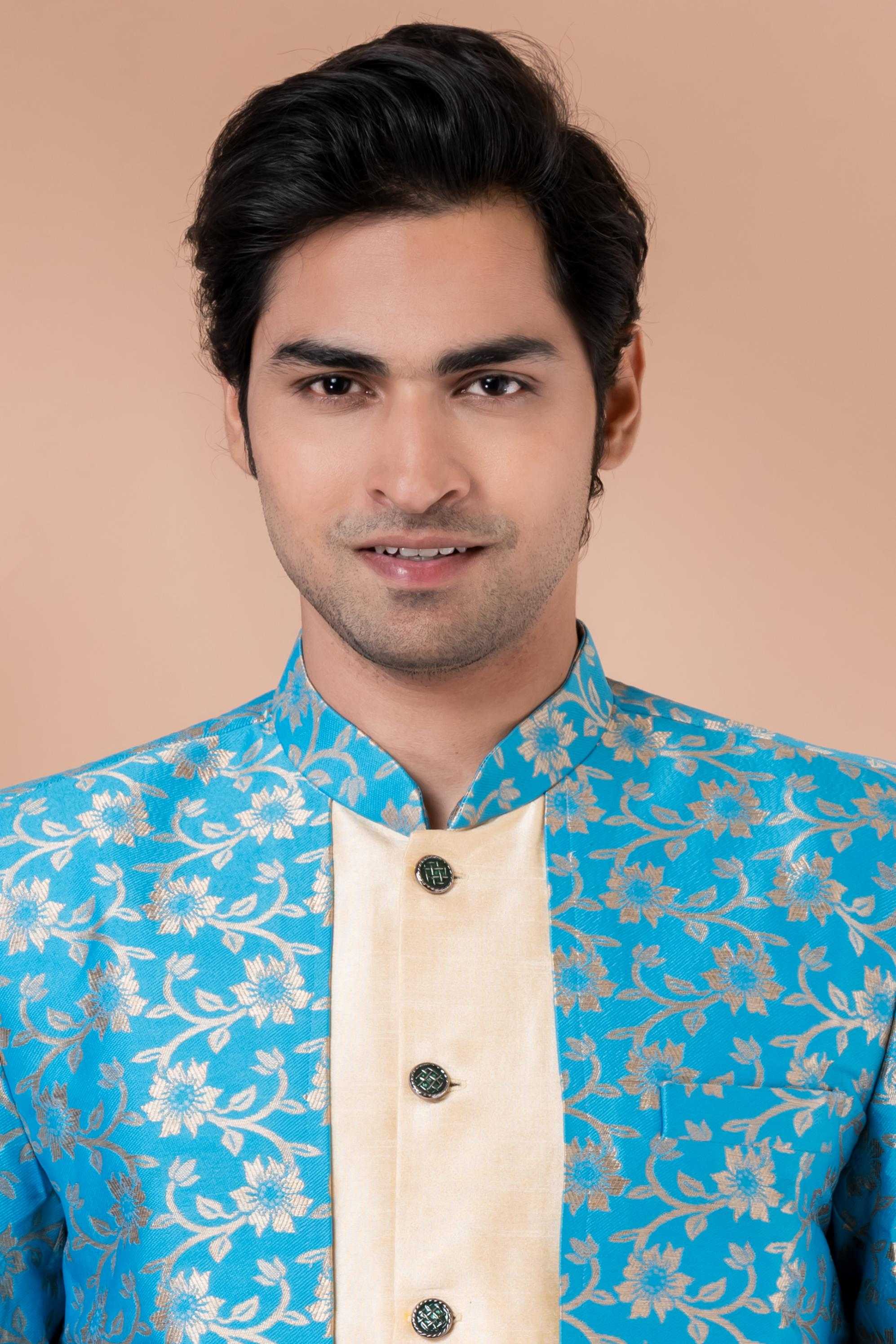 Ynf Banarasi Jacquard RIN223 1704 Mens Wear Wholesale Kurta Set with Jacket Designer Ethnic Set Indo Western Manufacturer