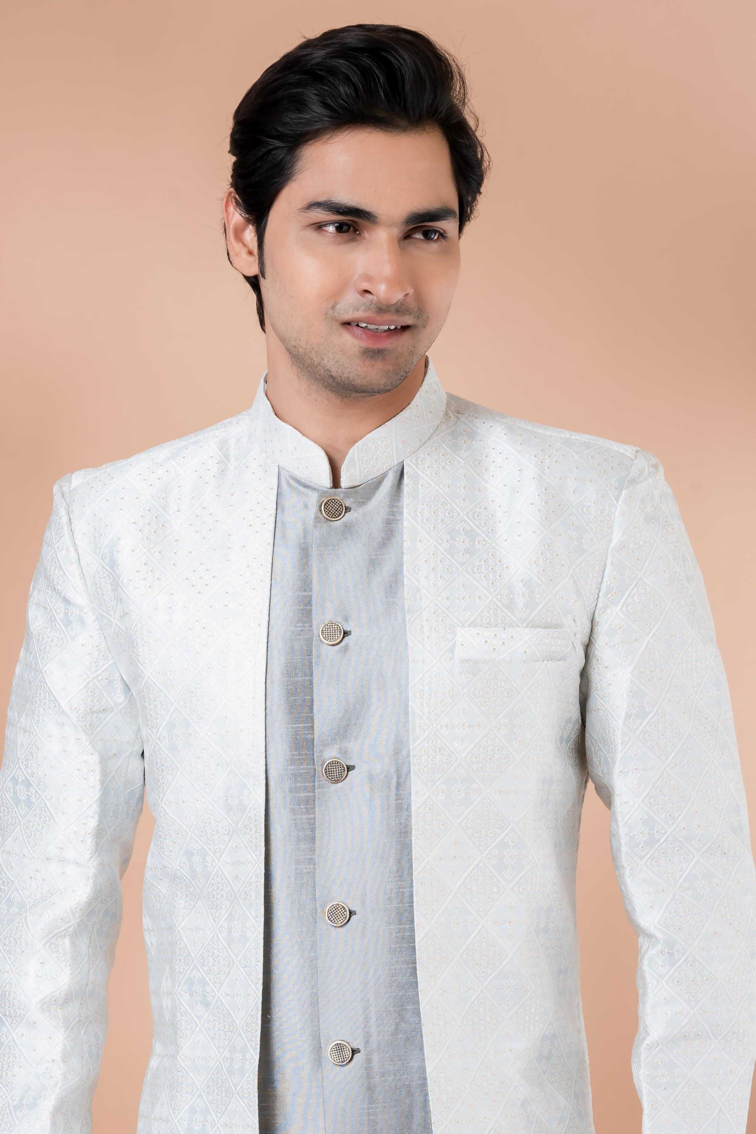 Ynf Banarasi Jacquard RIN223 1705 Mens Wear Wholesale Kurta Set with Jacket Designer Ethnic Set Indo Western Manufacturer