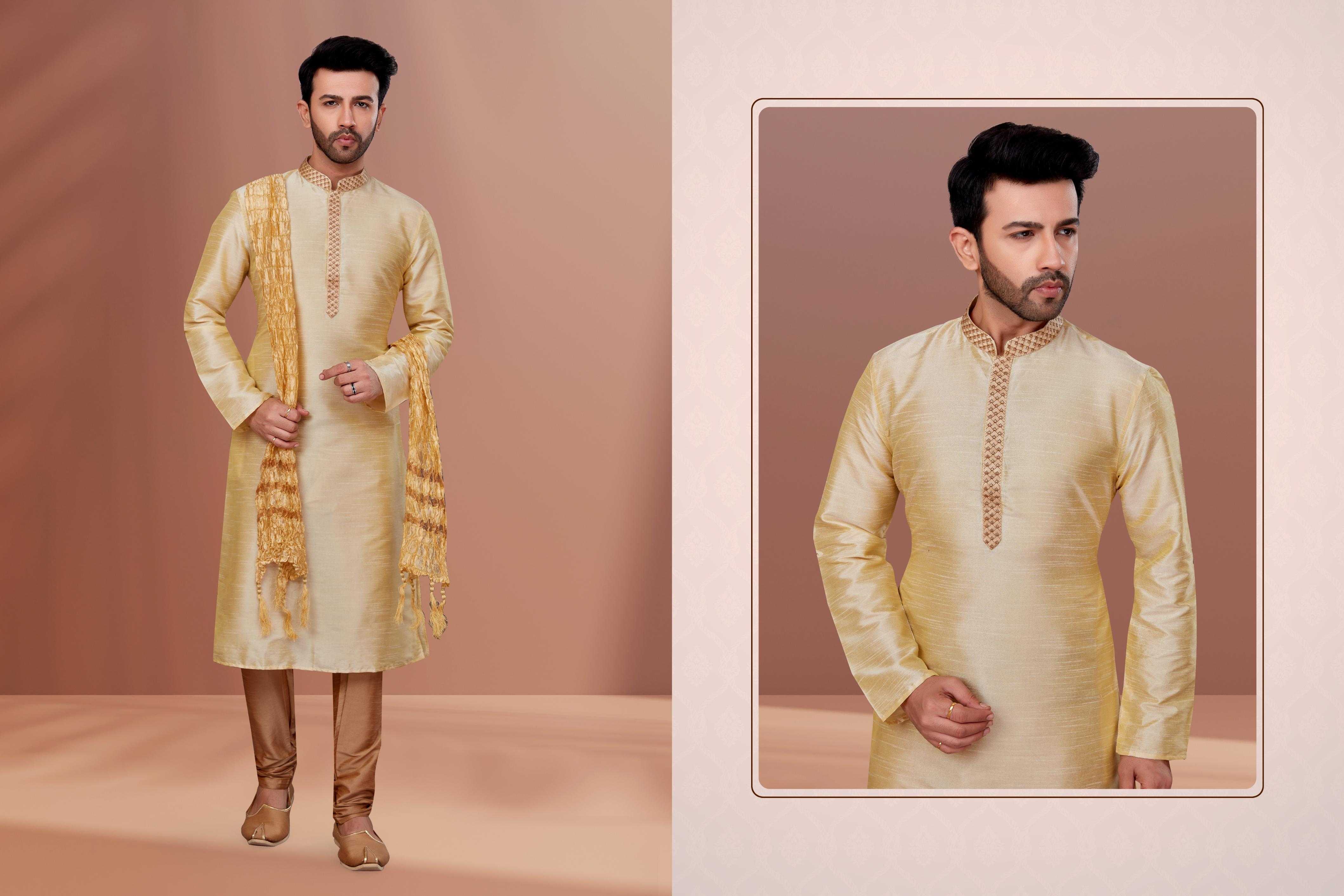 Ynf Banarasi Jacquard RIN223 3012C Mens Wear Festive Collections Wholesale Mens Kurtas Mens Kurta Pyjama Onam Collections Manufacturer