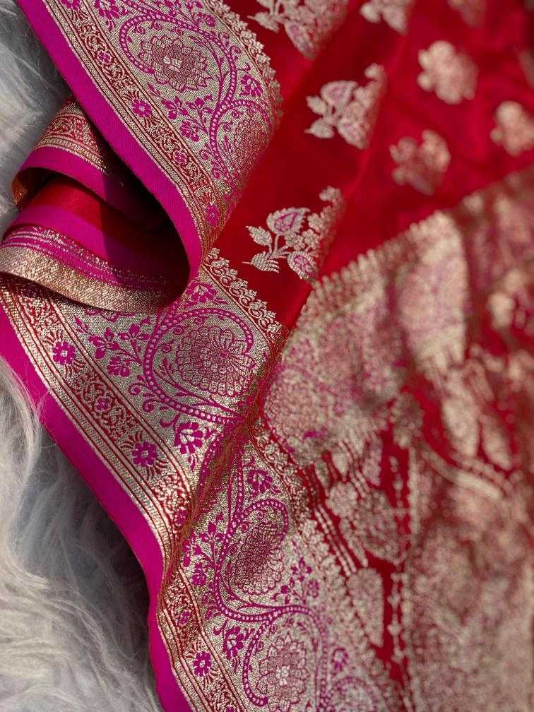 Ynf Banarasi Soft Silk KESH249 Ganga Silk Sarees Wholesale Banarasi Silk Sarees Zari Border Silk Sarees Red Silk Sarees Manufacturer