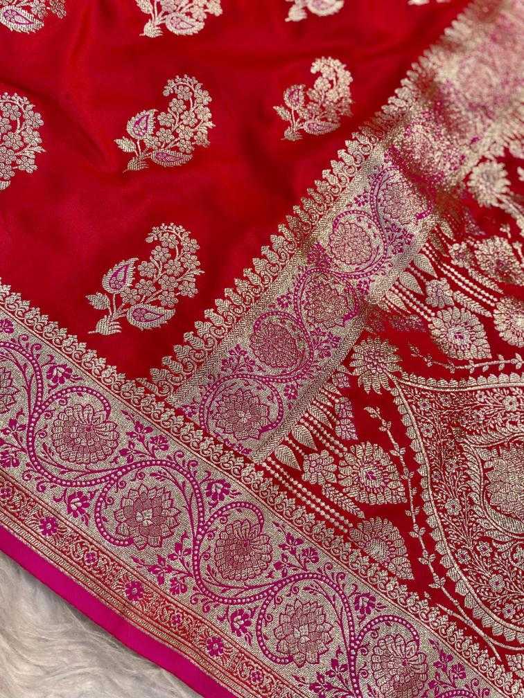 Ynf Banarasi Soft Silk KESH249 Ganga Silk Sarees Wholesale Banarasi Silk Sarees Zari Border Silk Sarees Red Silk Sarees Manufacturer