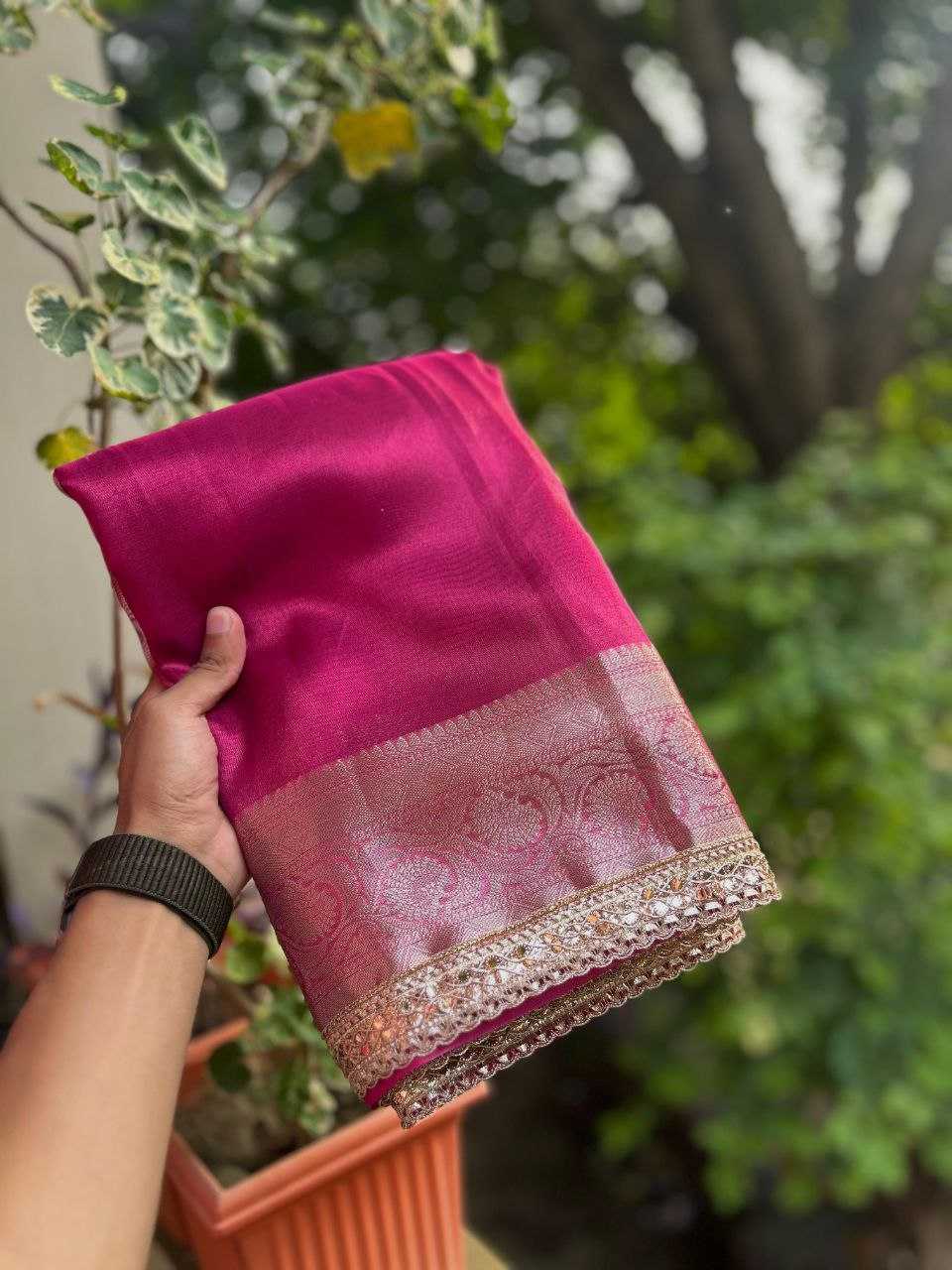 Ynf Banarasi Soft Silk KESH525 Shraddha Tissue Silk Sarees Wholesale Fancy Silk Sarees Zari Border Silk Sarees Manufacturer