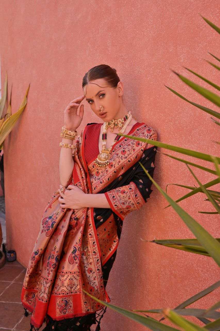 Ynf Banarasi Soft Silk KESH532 PAITHANI NISHA Sarees Wholesale Embroidered Sarees Zari Border Sarees Traditional Sarees Manufacturer