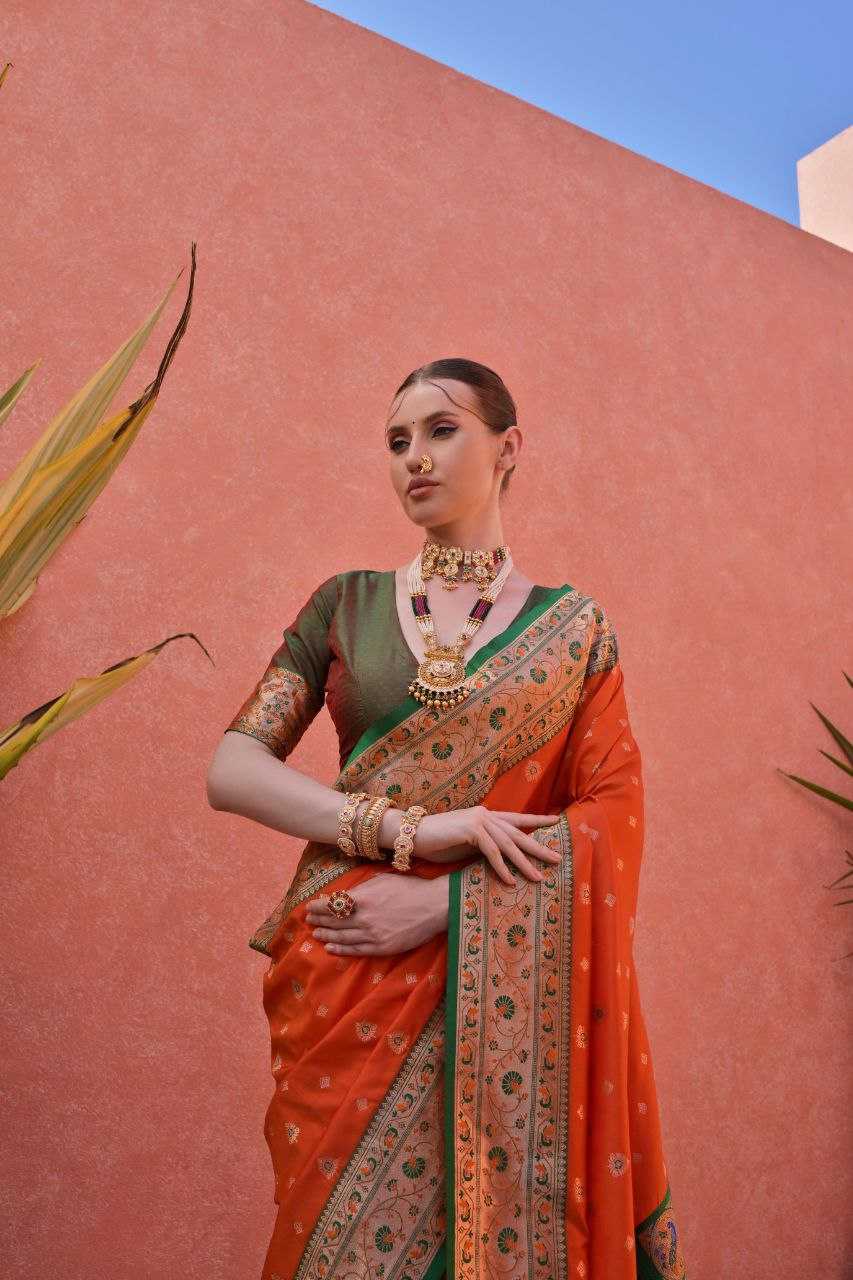 Ynf Banarasi Soft Silk KESH532 PAITHANI NISHA Sarees Wholesale Embroidered Sarees Zari Border Sarees Traditional Sarees Manufacturer