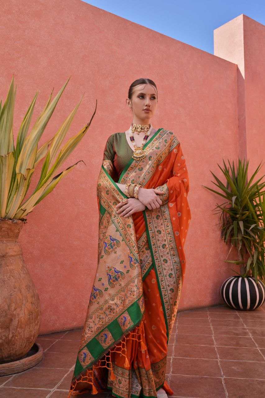 Ynf Banarasi Soft Silk KESH532 PAITHANI NISHA Sarees Wholesale Embroidered Sarees Zari Border Sarees Traditional Sarees Manufacturer