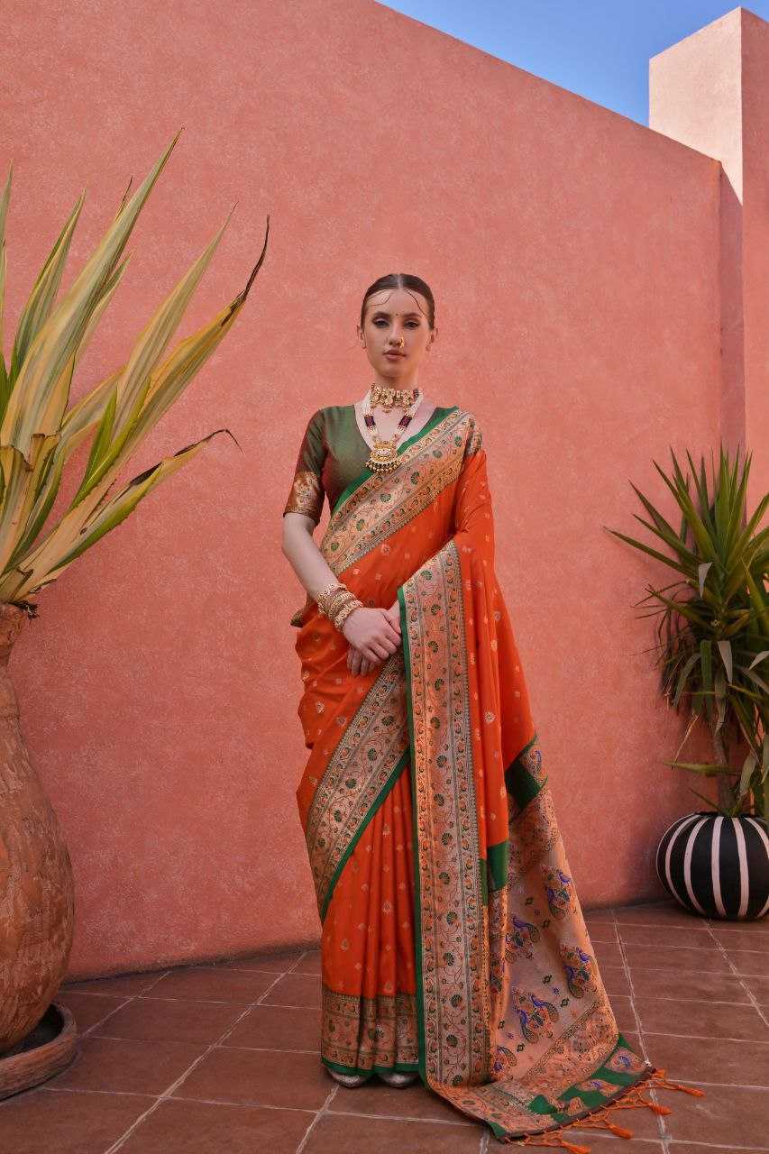 Ynf Banarasi Soft Silk KESH532 PAITHANI NISHA Sarees Wholesale Embroidered Sarees Zari Border Sarees Traditional Sarees Manufacturer