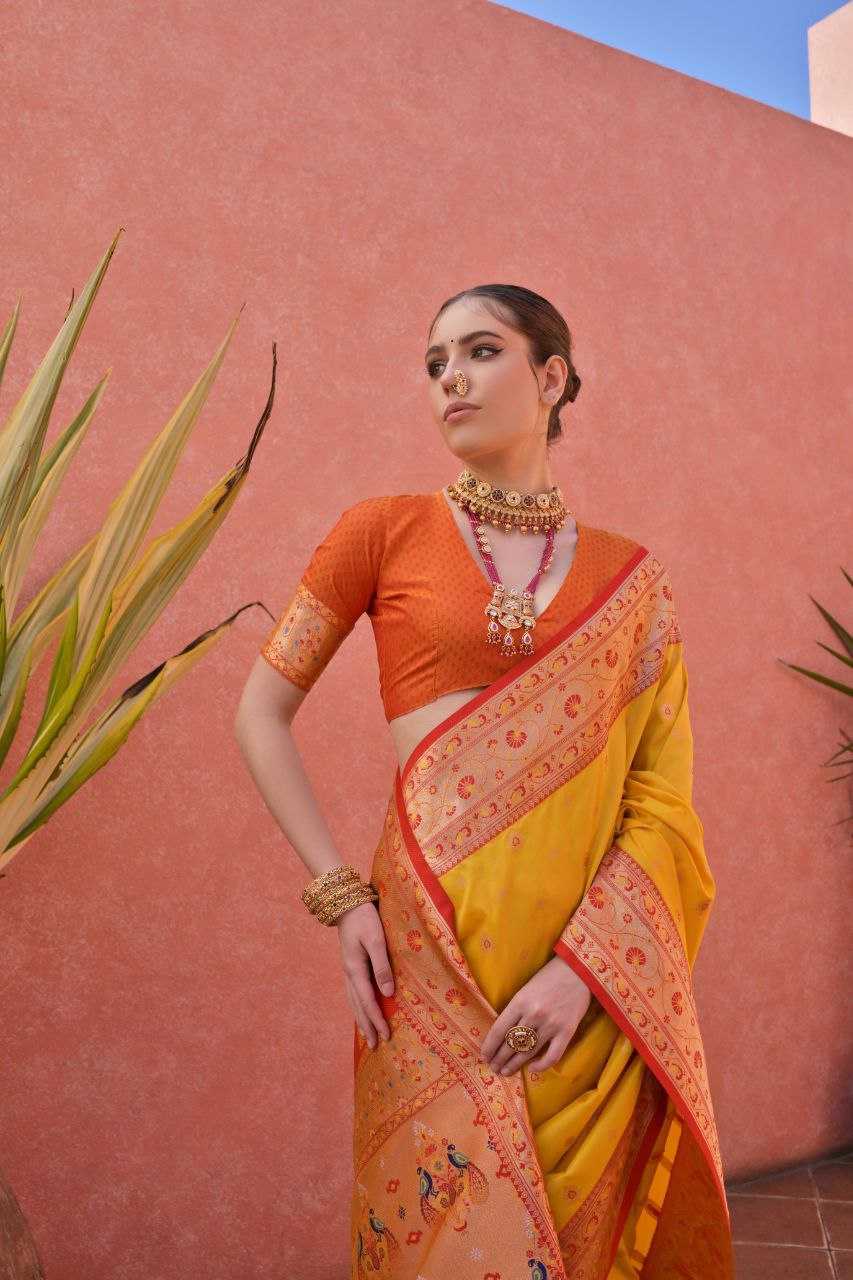 Ynf Banarasi Soft Silk KESH532 PAITHANI NISHA Sarees Wholesale Embroidered Sarees Zari Border Sarees Traditional Sarees Manufacturer