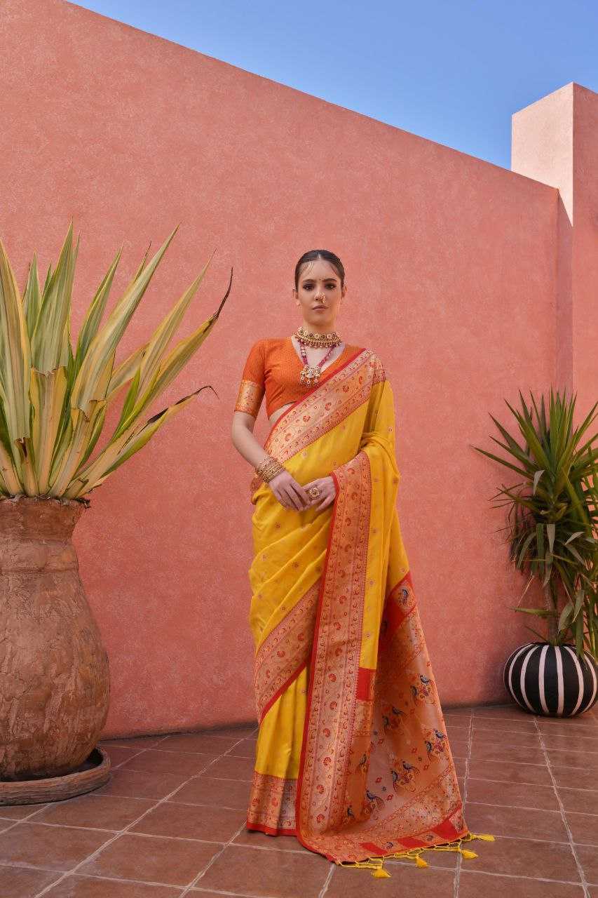 Ynf Banarasi Soft Silk KESH532 PAITHANI NISHA Sarees Wholesale Embroidered Sarees Zari Border Sarees Traditional Sarees Manufacturer