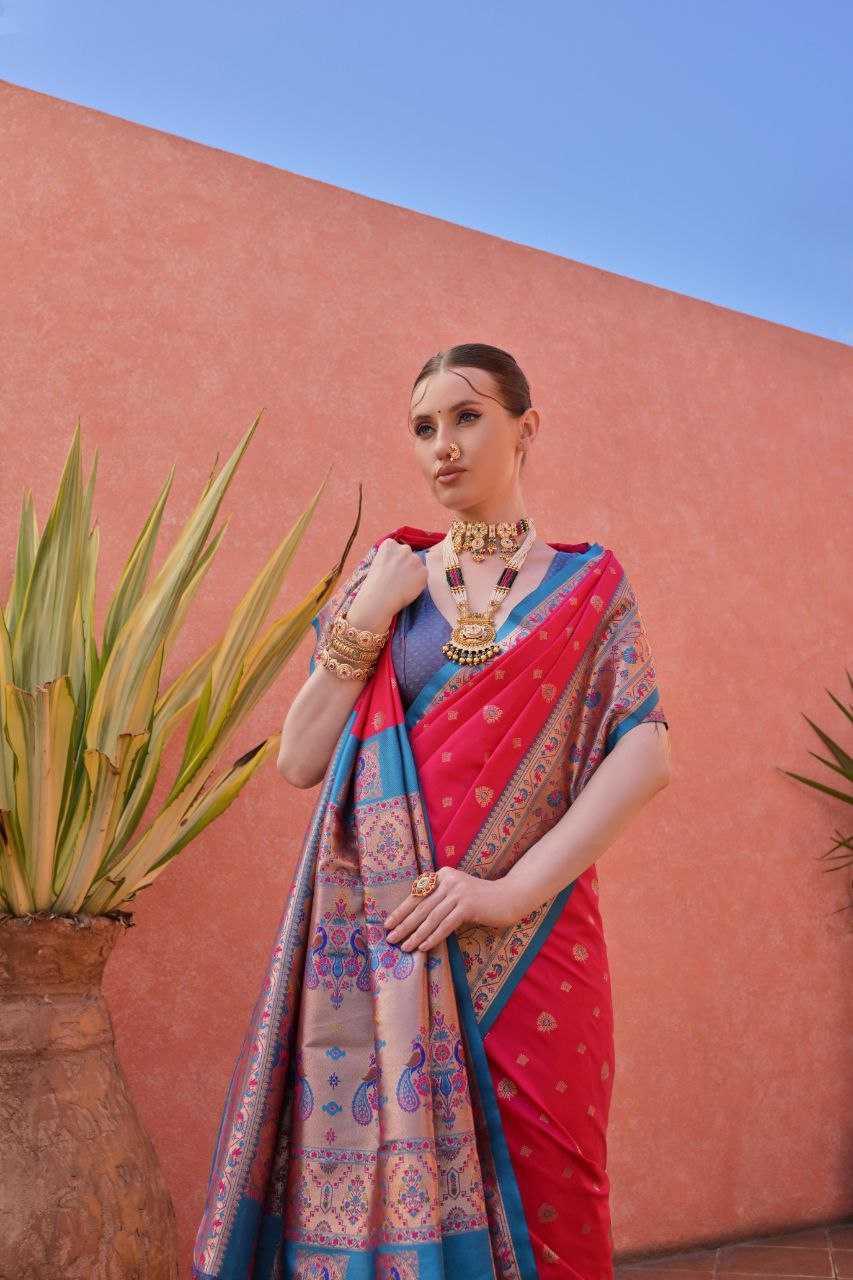 Ynf Banarasi Soft Silk KESH532 PAITHANI NISHA Sarees Wholesale Embroidered Sarees Zari Border Sarees Traditional Sarees Manufacturer