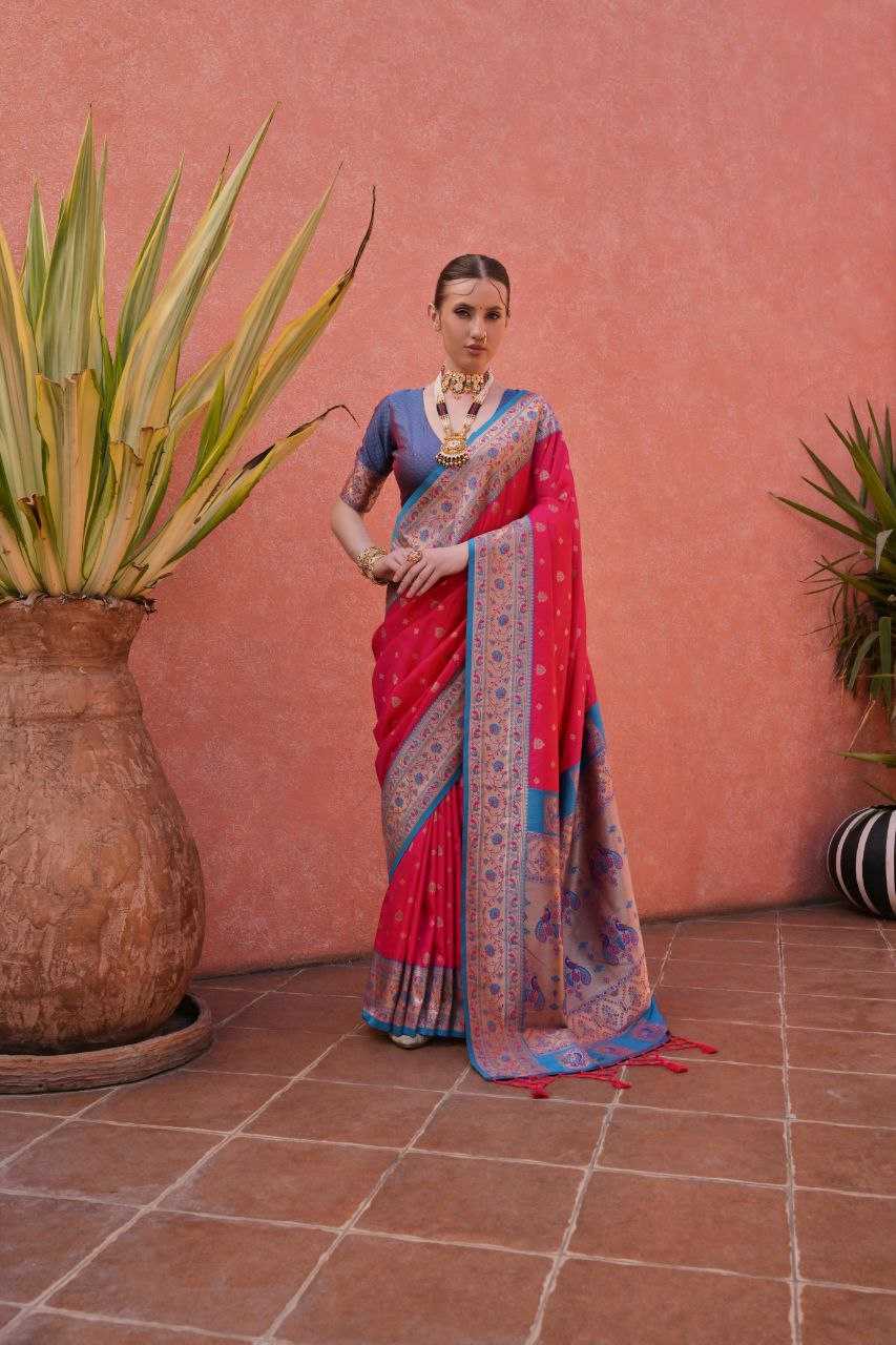 Ynf Banarasi Soft Silk KESH532 PAITHANI NISHA Sarees Wholesale Embroidered Sarees Zari Border Sarees Traditional Sarees Manufacturer