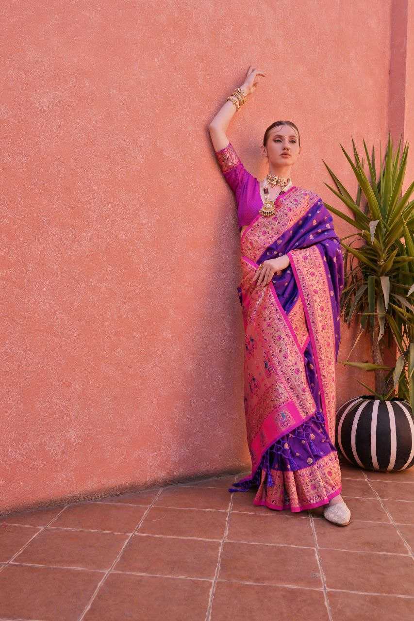 Ynf Banarasi Soft Silk KESH532 PAITHANI NISHA Sarees Wholesale Embroidered Sarees Zari Border Sarees Traditional Sarees Manufacturer