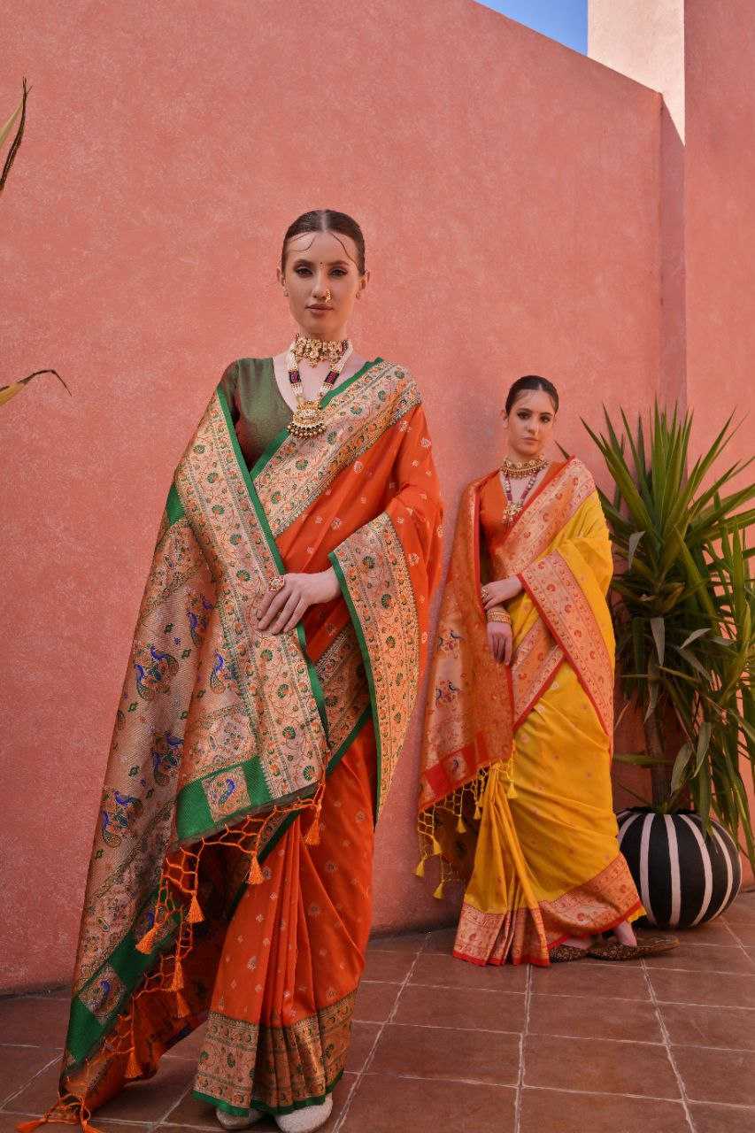 Ynf Banarasi Soft Silk KESH532 PAITHANI NISHA Sarees Wholesale Embroidered Sarees Zari Border Sarees Traditional Sarees Manufacturer