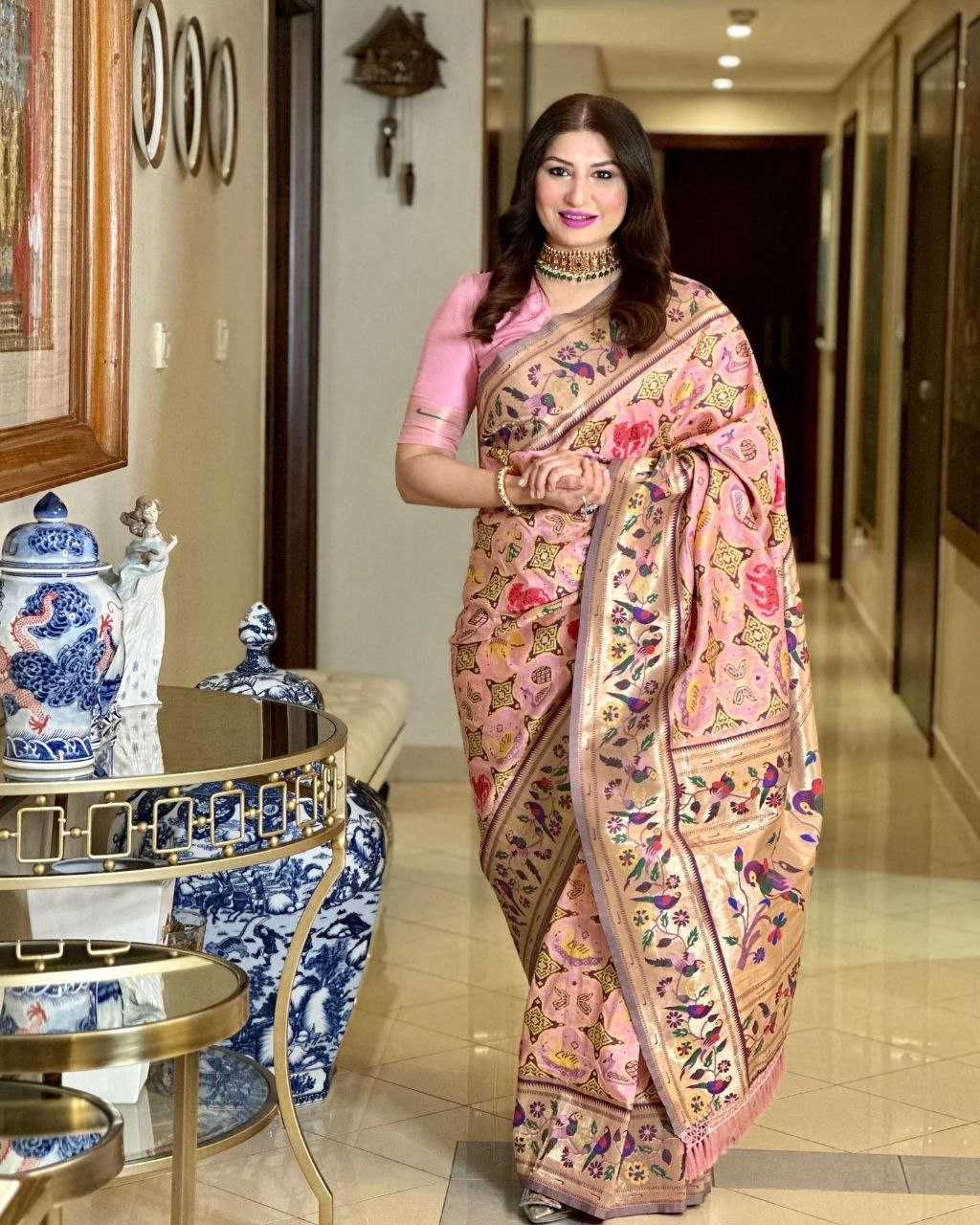 Ynf Banarasi Soft Silk KESH532 PAITHANI SPARROW Silk Sarees Wholesale Banarasi Silk Sarees Paithani Sarees Patola Sarees Manufacturer