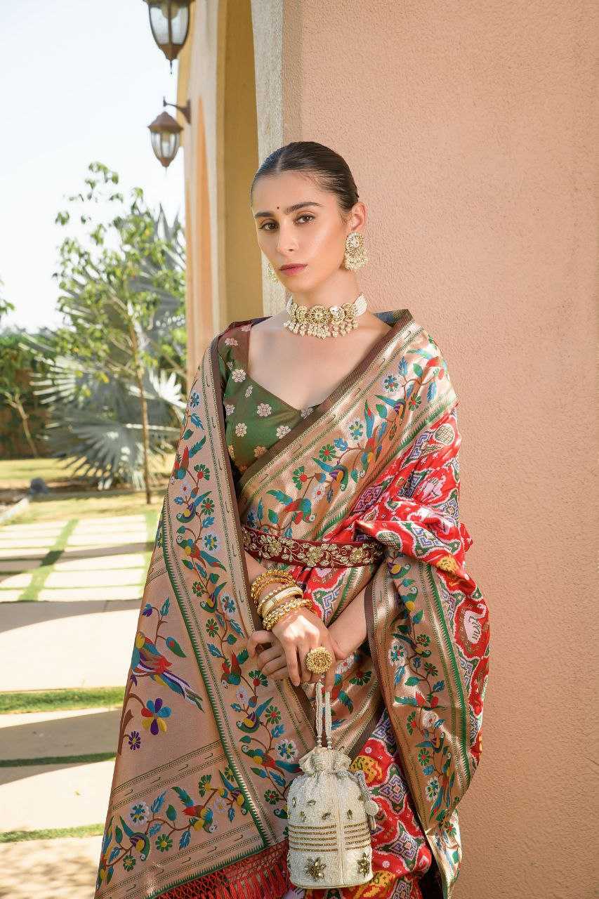 Ynf Banarasi Soft Silk KESH532 PAITHANI SPARROW Silk Sarees Wholesale Banarasi Silk Sarees Paithani Sarees Patola Sarees Manufacturer