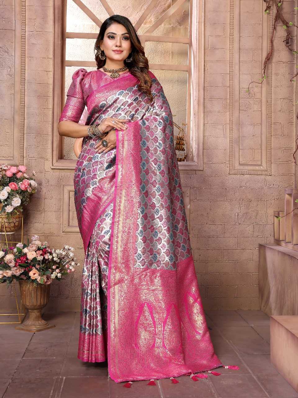 Ynf Banarasi Soft Silk RIN144 Chaturi-1 Silk Sarees Wedding Collections Festive Collections Wholesale Designer Silk Sarees Zari Border Silk Sarees Silk Sarees For Weddings Manufacturer