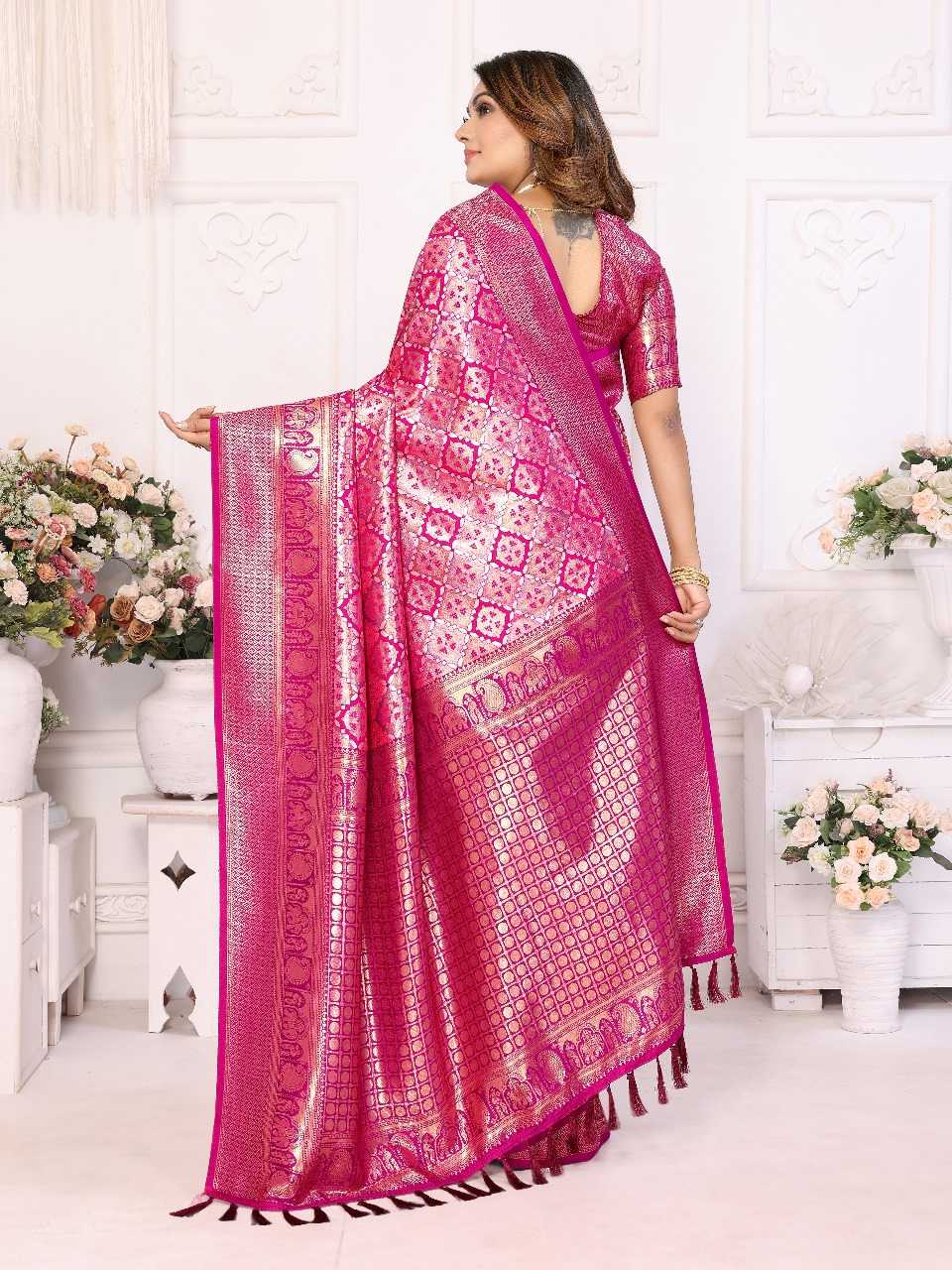 Ynf Banarasi Soft Silk RIN144 Chaturi-2 Silk Sarees Wholesale Designer Silk Sarees Zari Border Silk Sarees Silk Sarees For Weddings Manufacturer