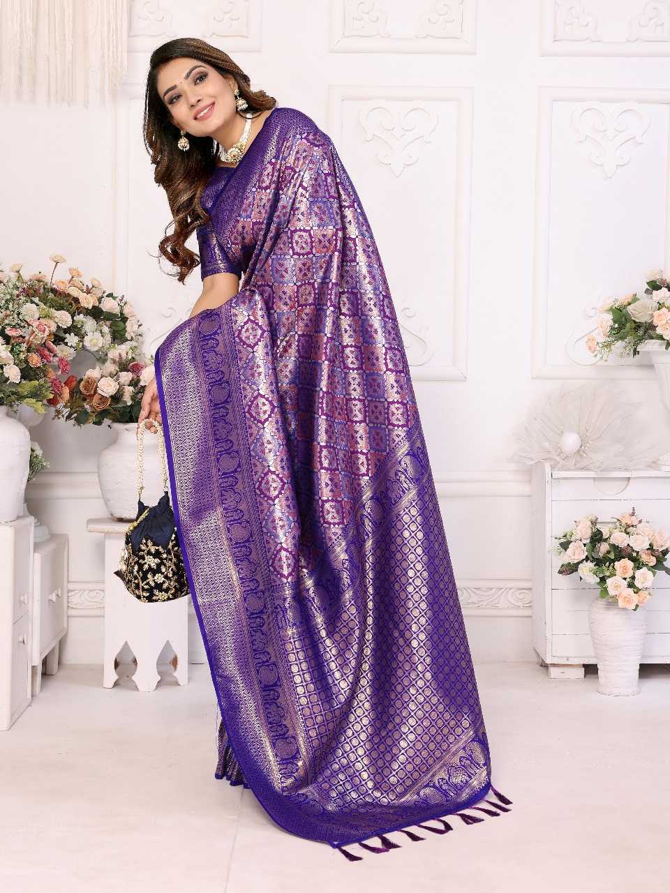 Ynf Banarasi Soft Silk RIN144 Chaturi-2 Silk Sarees Wholesale Designer Silk Sarees Zari Border Silk Sarees Silk Sarees For Weddings Manufacturer